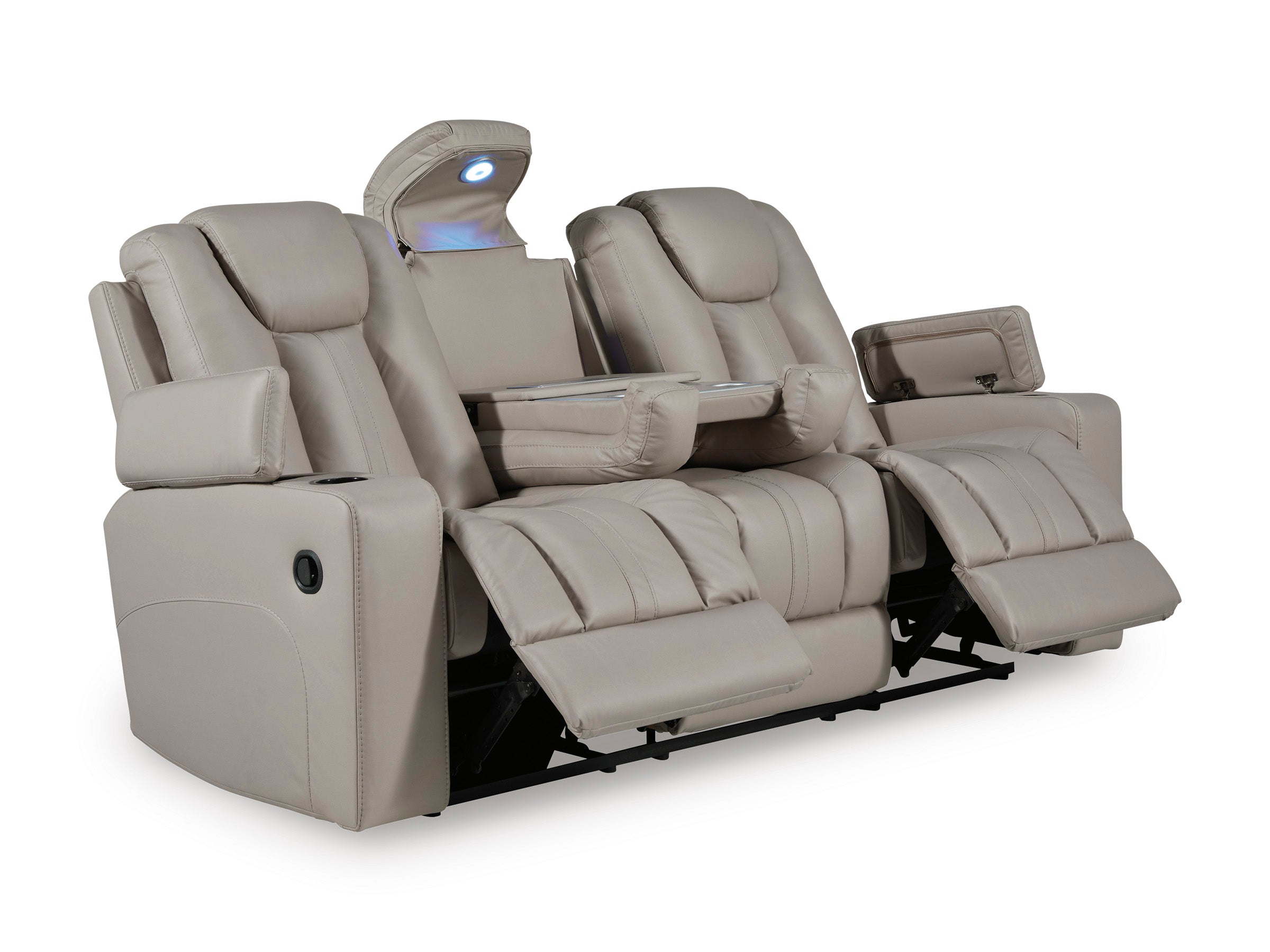 Ashley Elevate Coin Faux Leather Reclining Set with Heat and Massage, view 2