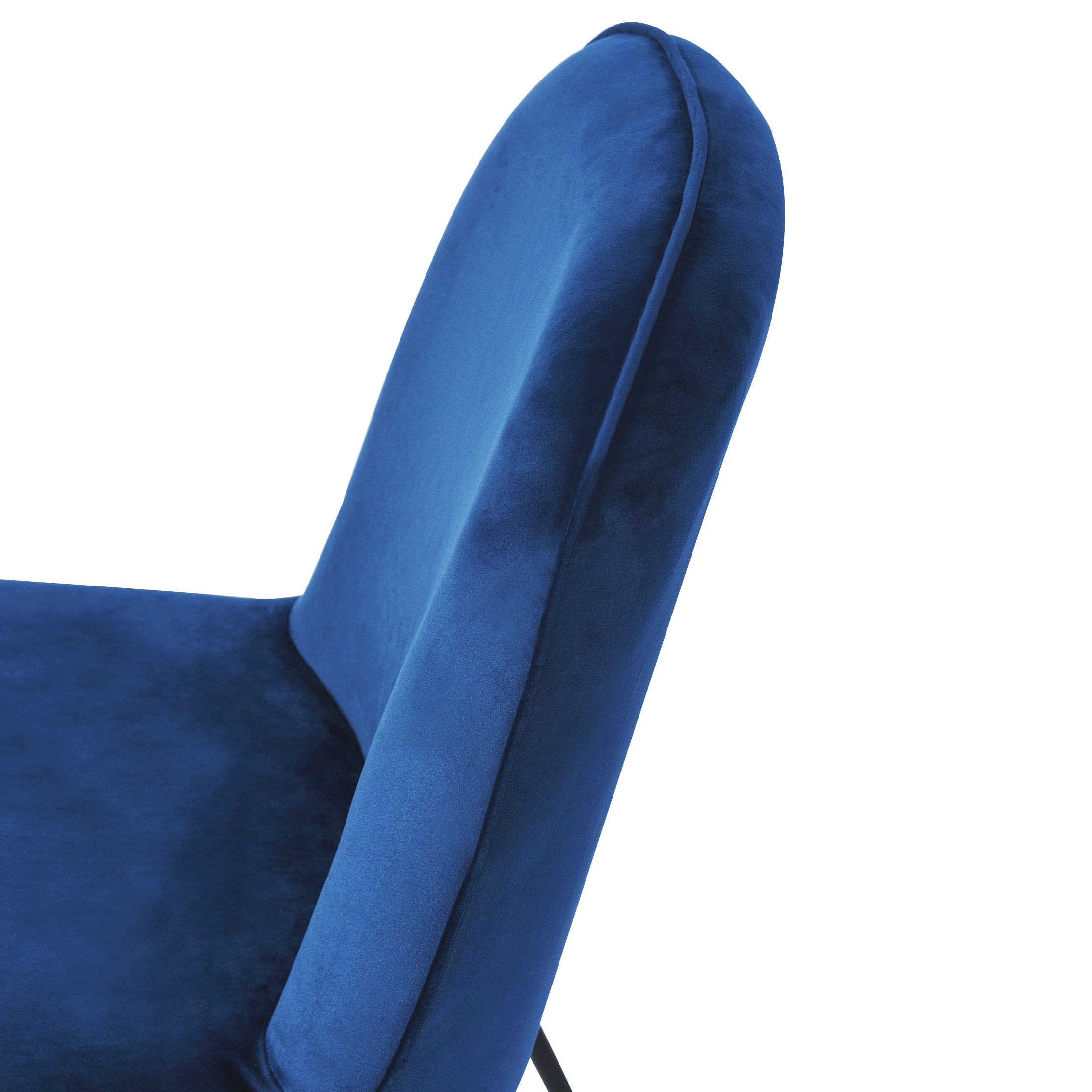 Set of 2 Accent Chair Soft Velvet Leisure Chair Upholstered Dining Chair with Backrest Armrest, Dark Blue
