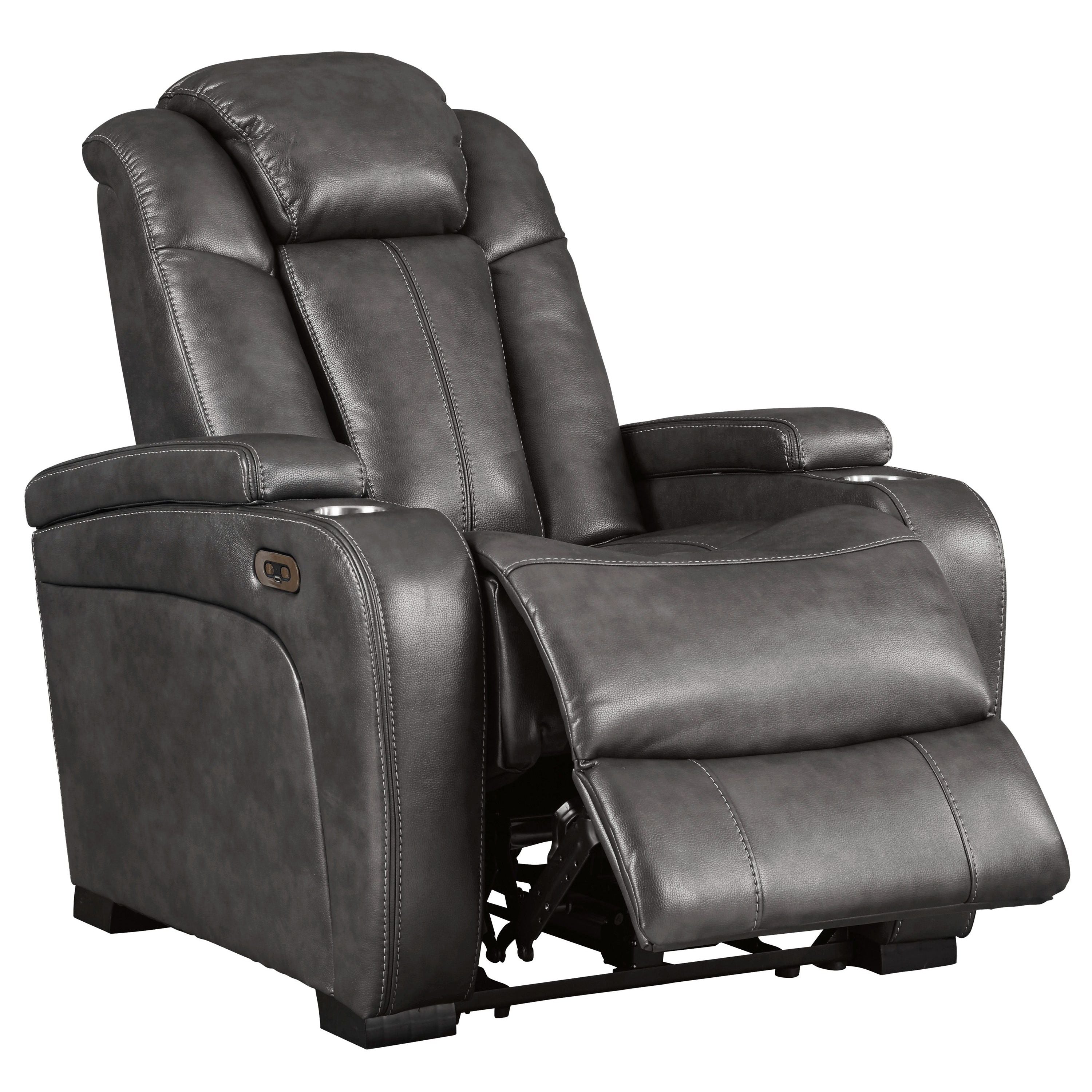 Ashley Turbulance Quarry Power Reclining Set with Drop-Down Table, view 2