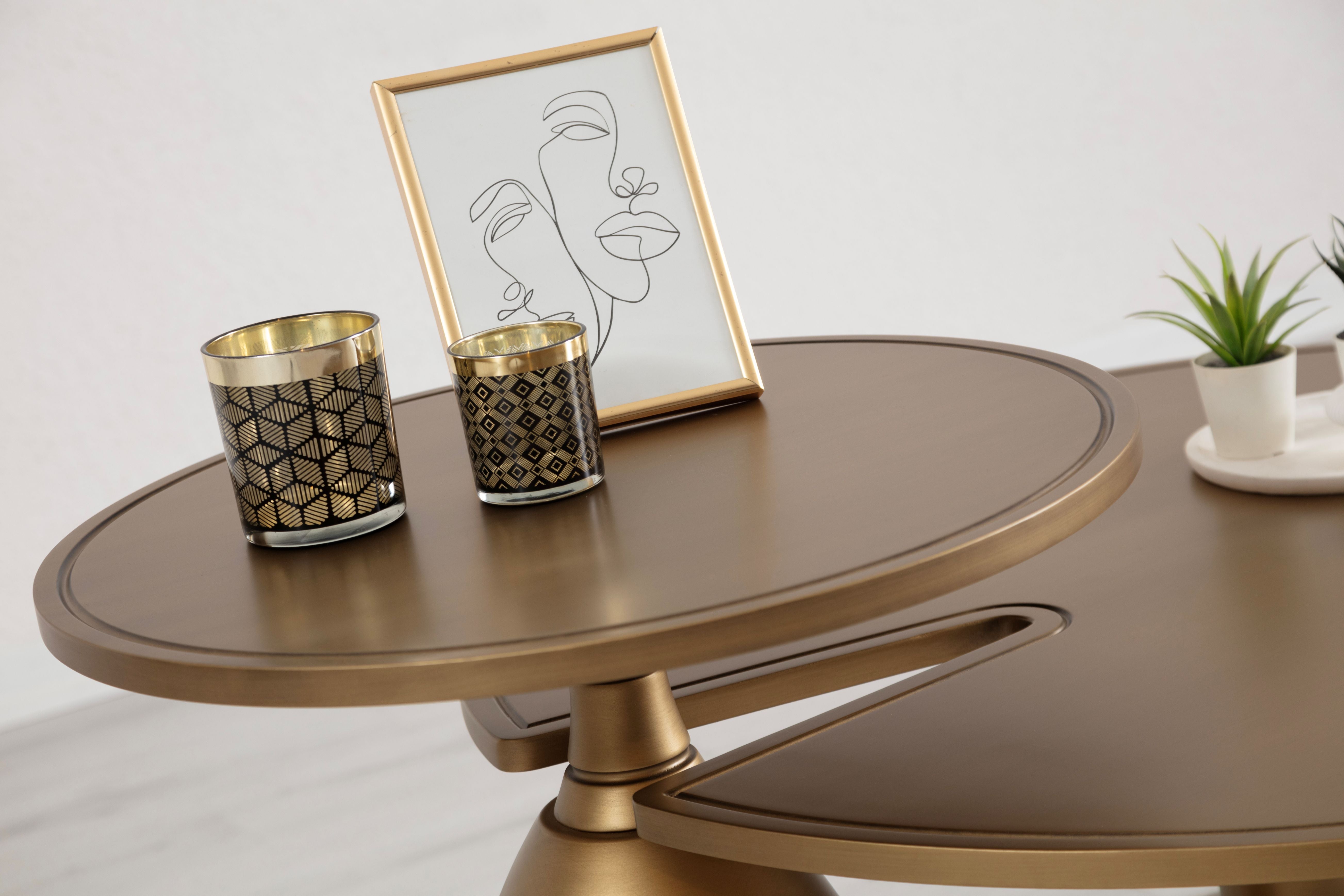 Gold 2-Piece Coffee Table Set, view 3