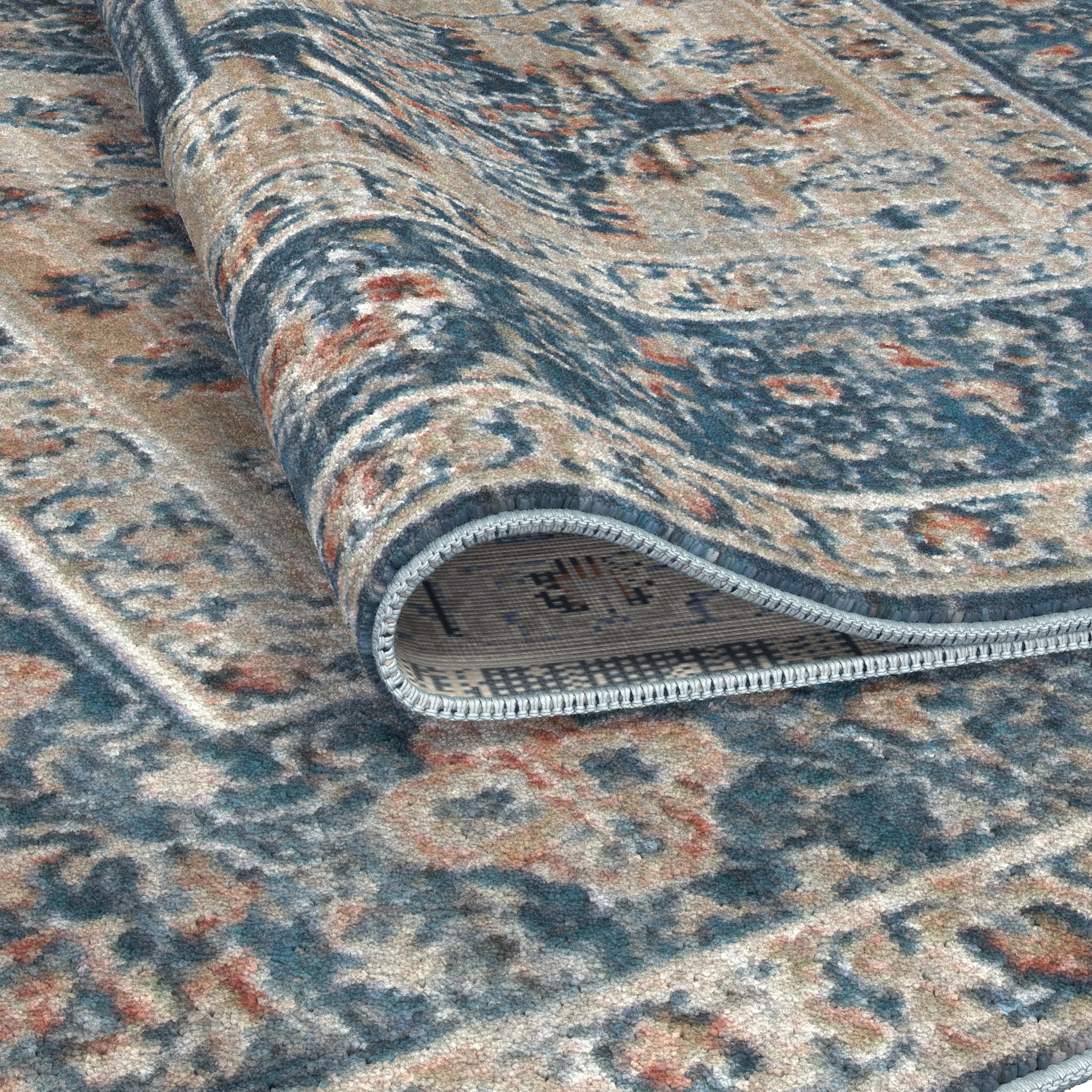 Wasilla Blue/Pink/Rust Area Rug 4x6