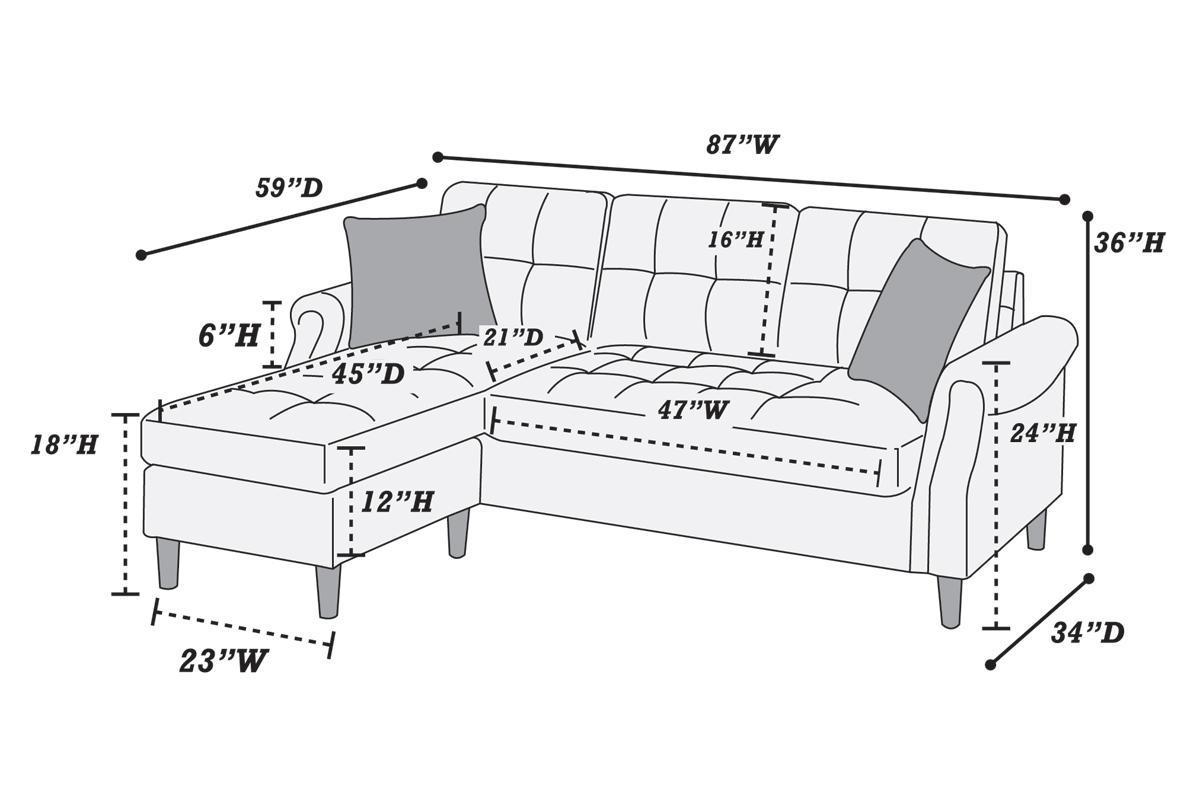 Dark Coffee Reversible Sectional