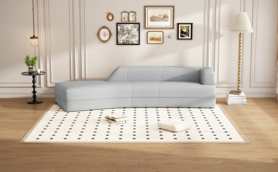 109.4" Grey Curved Chaise Lounge