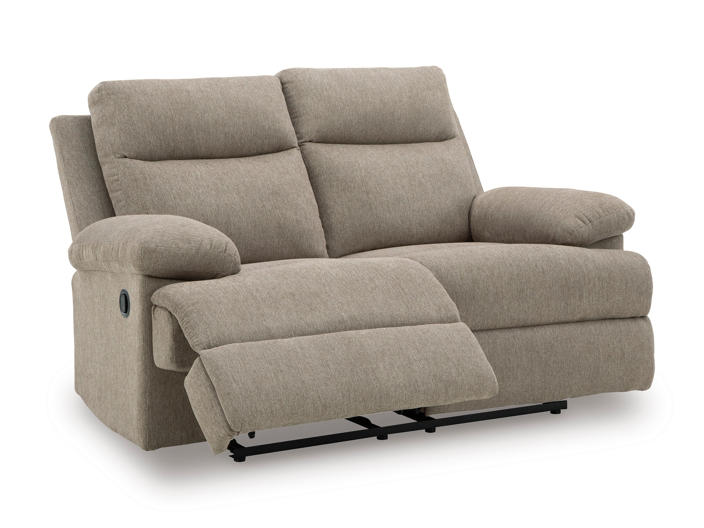 Ashley Side-Swipe Mocha Chenille Reclining Set with Drop-Down Table, view 6