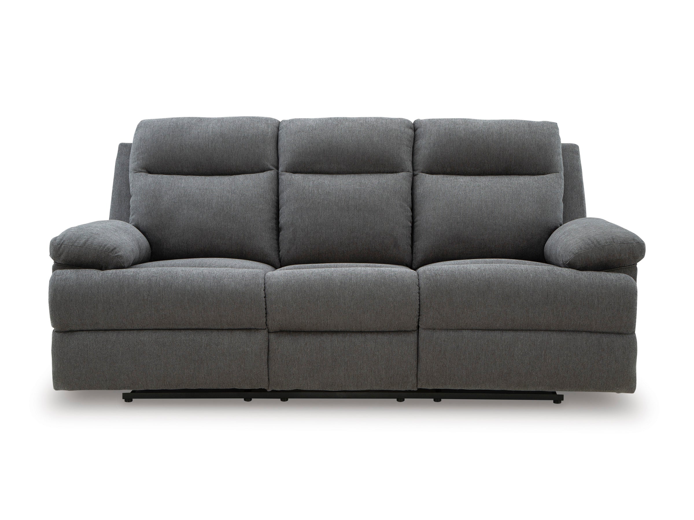Ashley Side-Swipe Charcoal Chenille Reclining Set with Drop-Down Table, view 8