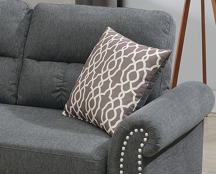 Slate Color Polyfiber Reversible Sectional