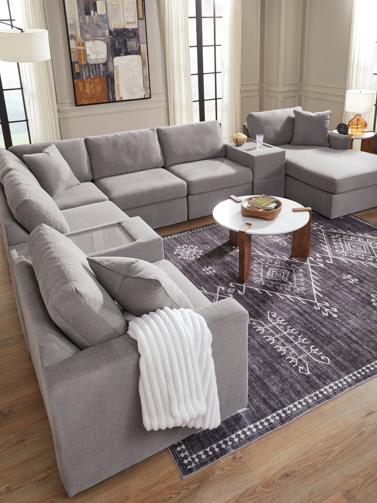 Ashley ModMax Gray 8-Piece Modular Sectional with Storage Consoles, view 2