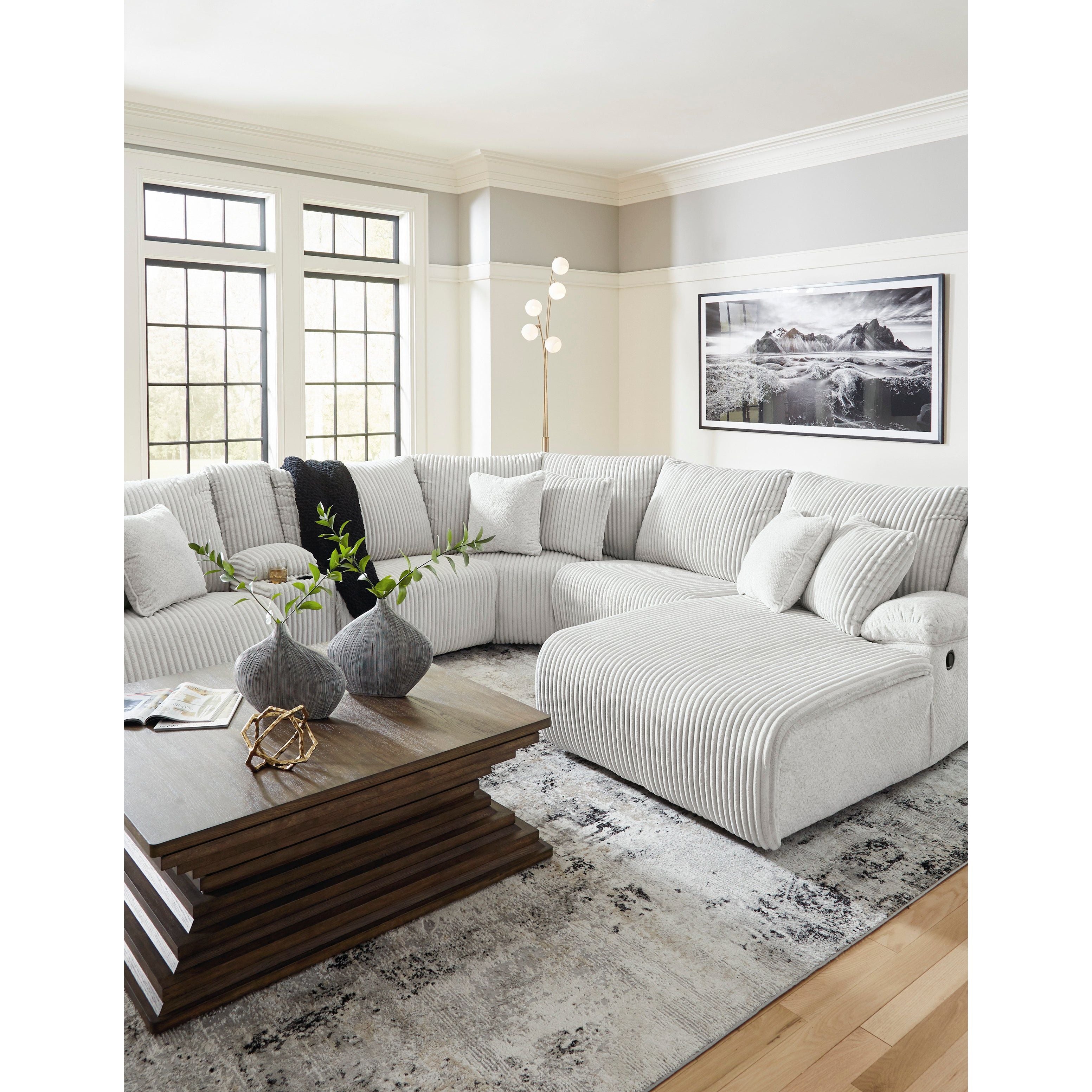 Ashley Top Tier Fossil 6-Piece Reclining Sectional with Chaise, view 3