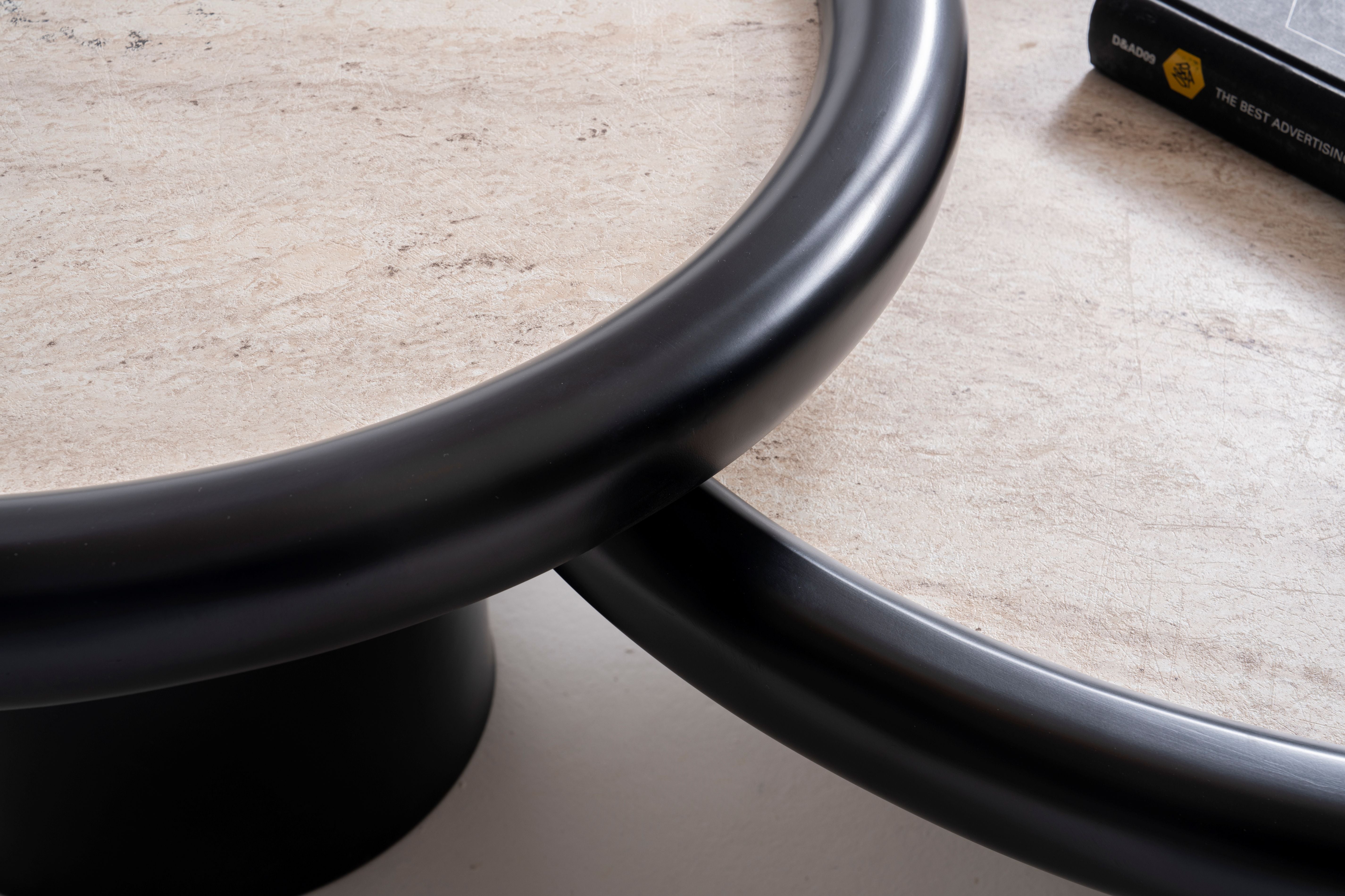 Black Travertine 3-Piece Coffee Table Set, view 4