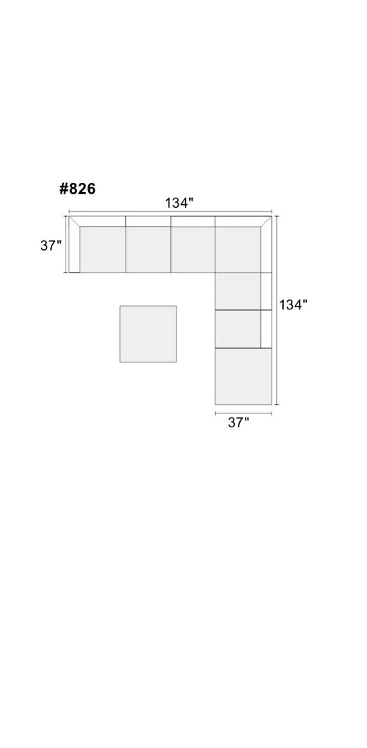 Grey Chenille Modular Sectional 8pc Set