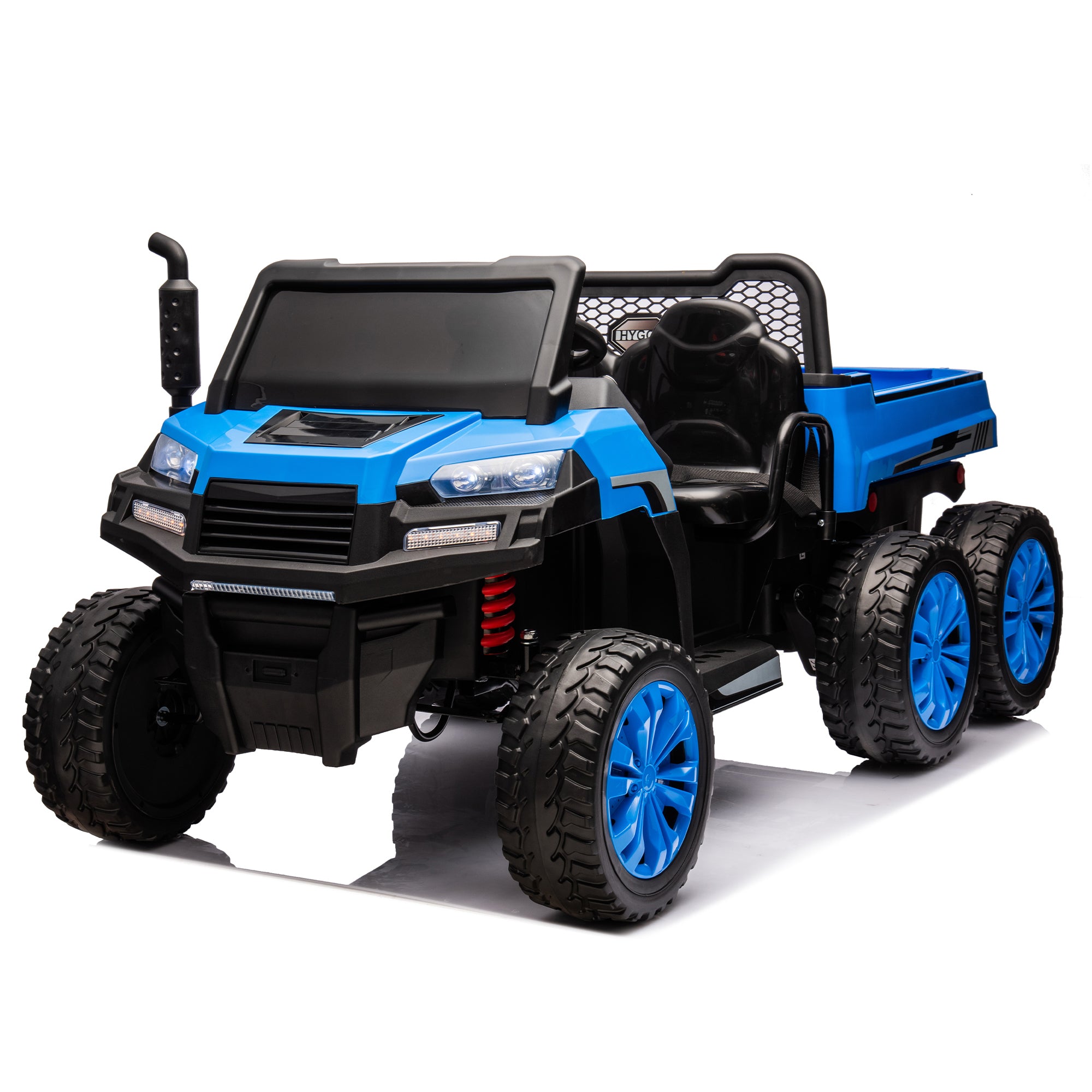 24V 2-Seater UTV-XXL Ride On Truck with Dump Bed for kid,Ride On 4WD UTV with 6 Wheels,Foam Tires, Suitable for Off-Roading,remote control,Three-Point Safety Harness