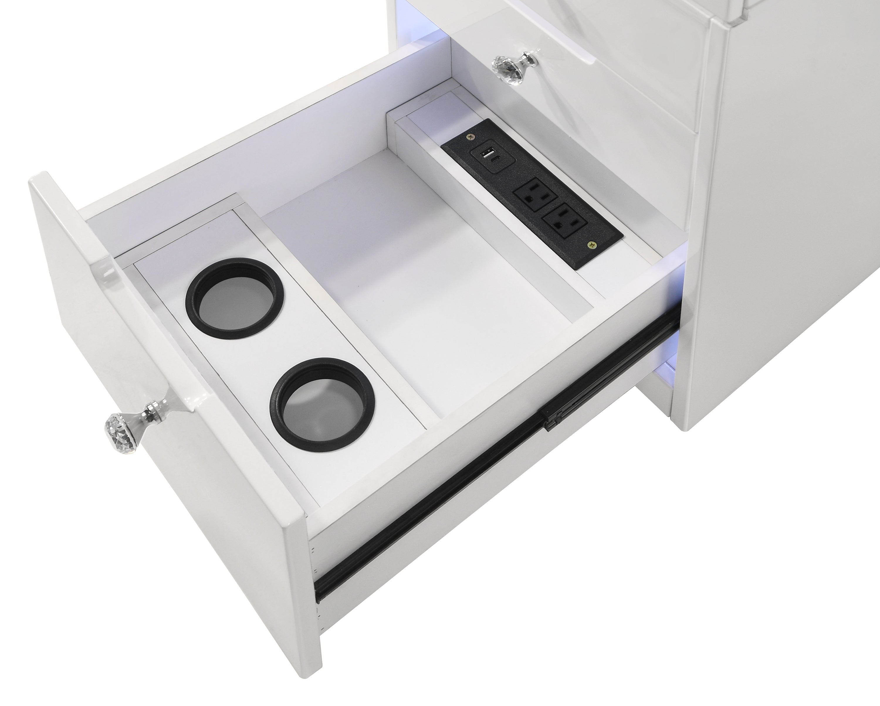 Luxo White Lighted Vanity Set with Mirror and Stool, view 5