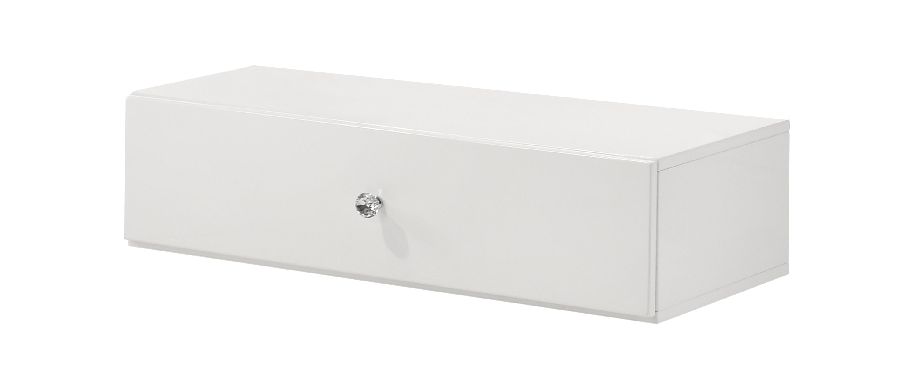 Luxo White Tall Lighted Mirror with Drawer, view 5