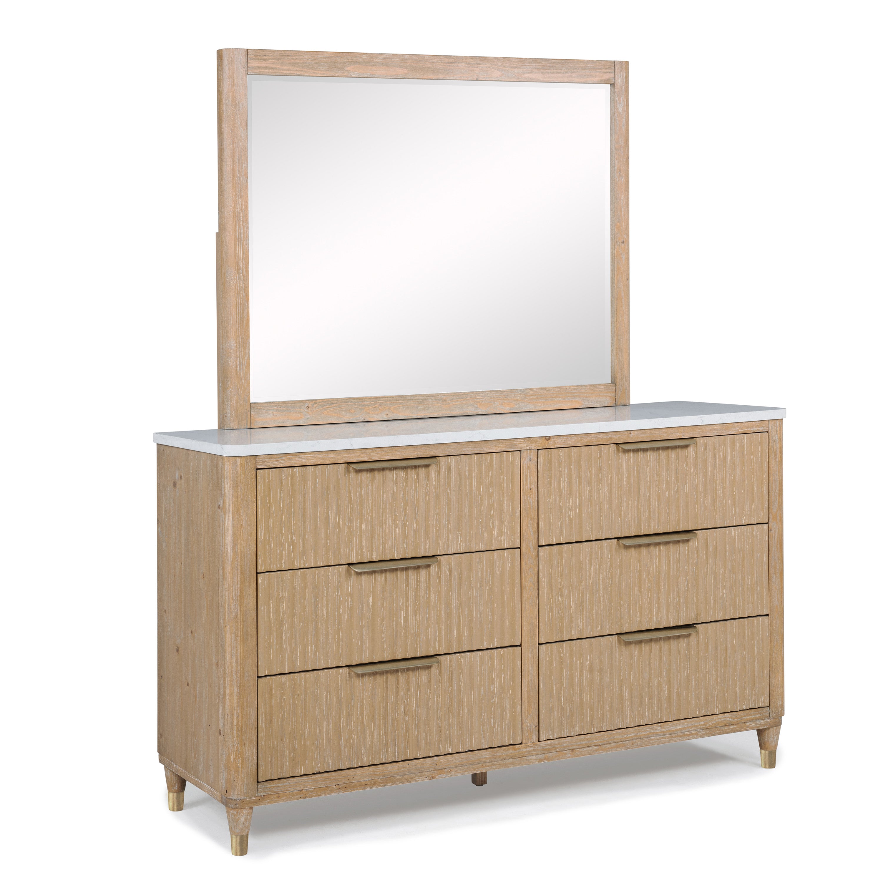 Kara Natural 6-Drawer Dresser and Mirror