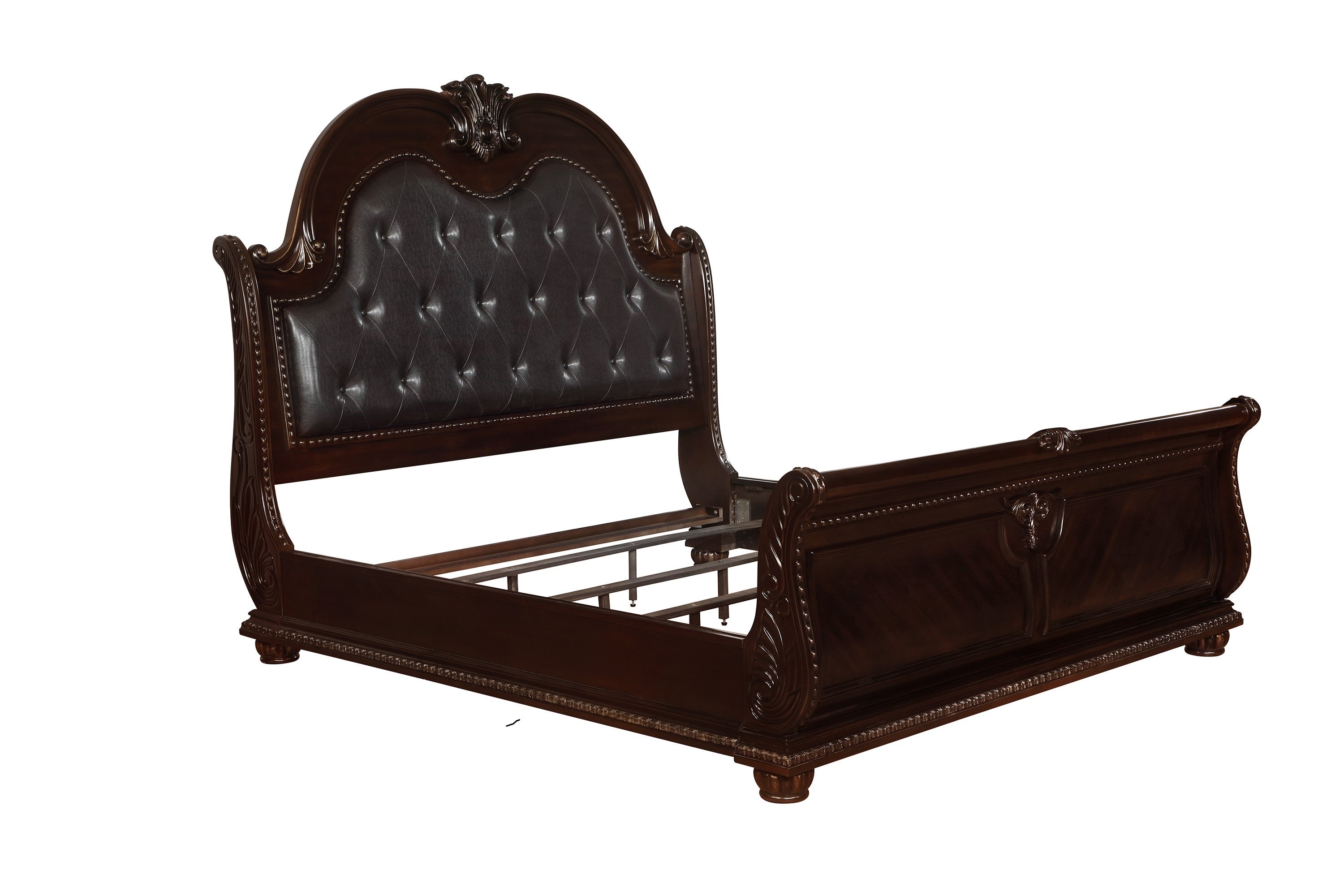 Stanley Dark Brown Sleigh Bed
