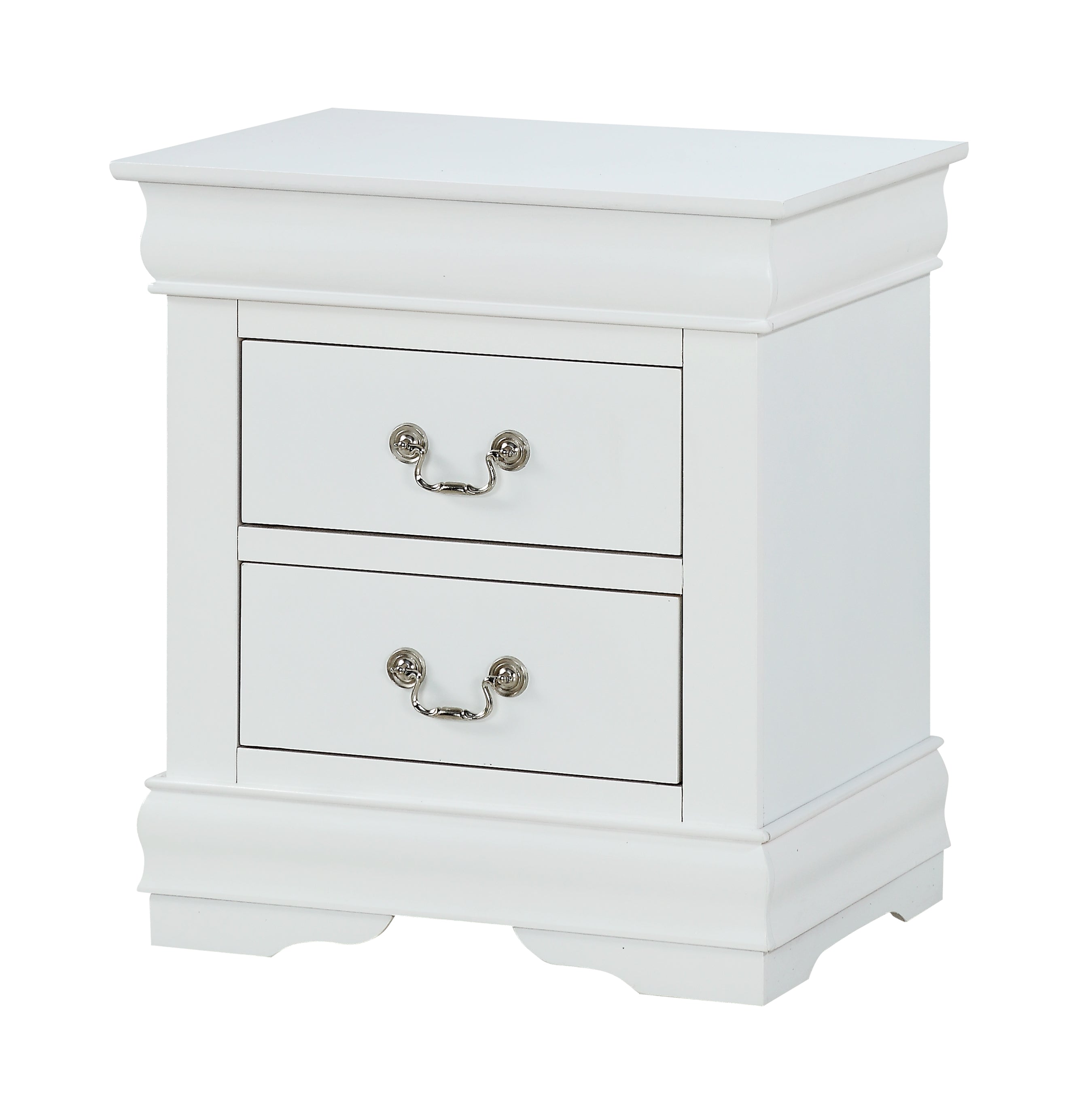 Louis Philip White 2-Drawer Nightstand