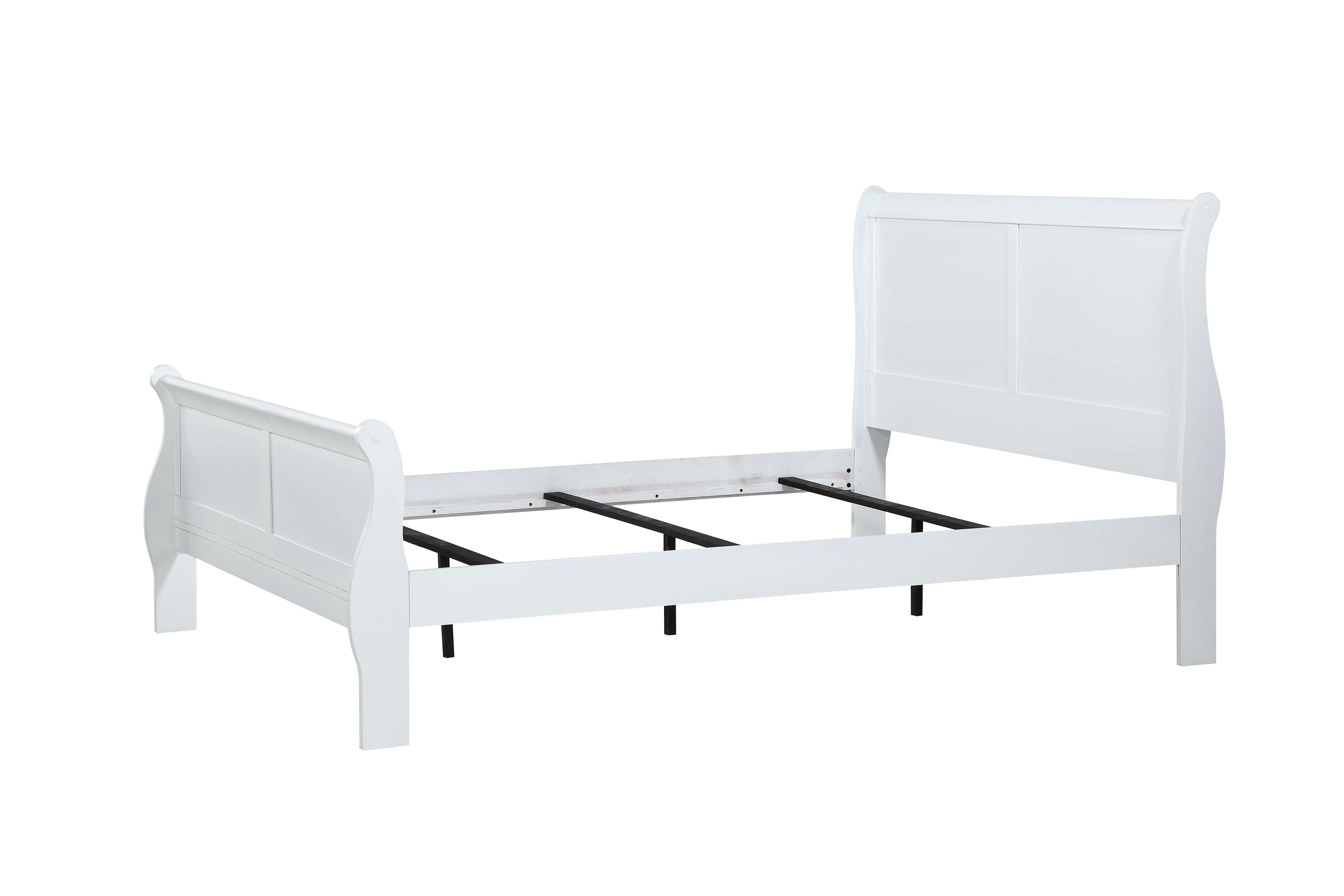 Louis Philip White Sleigh Bed