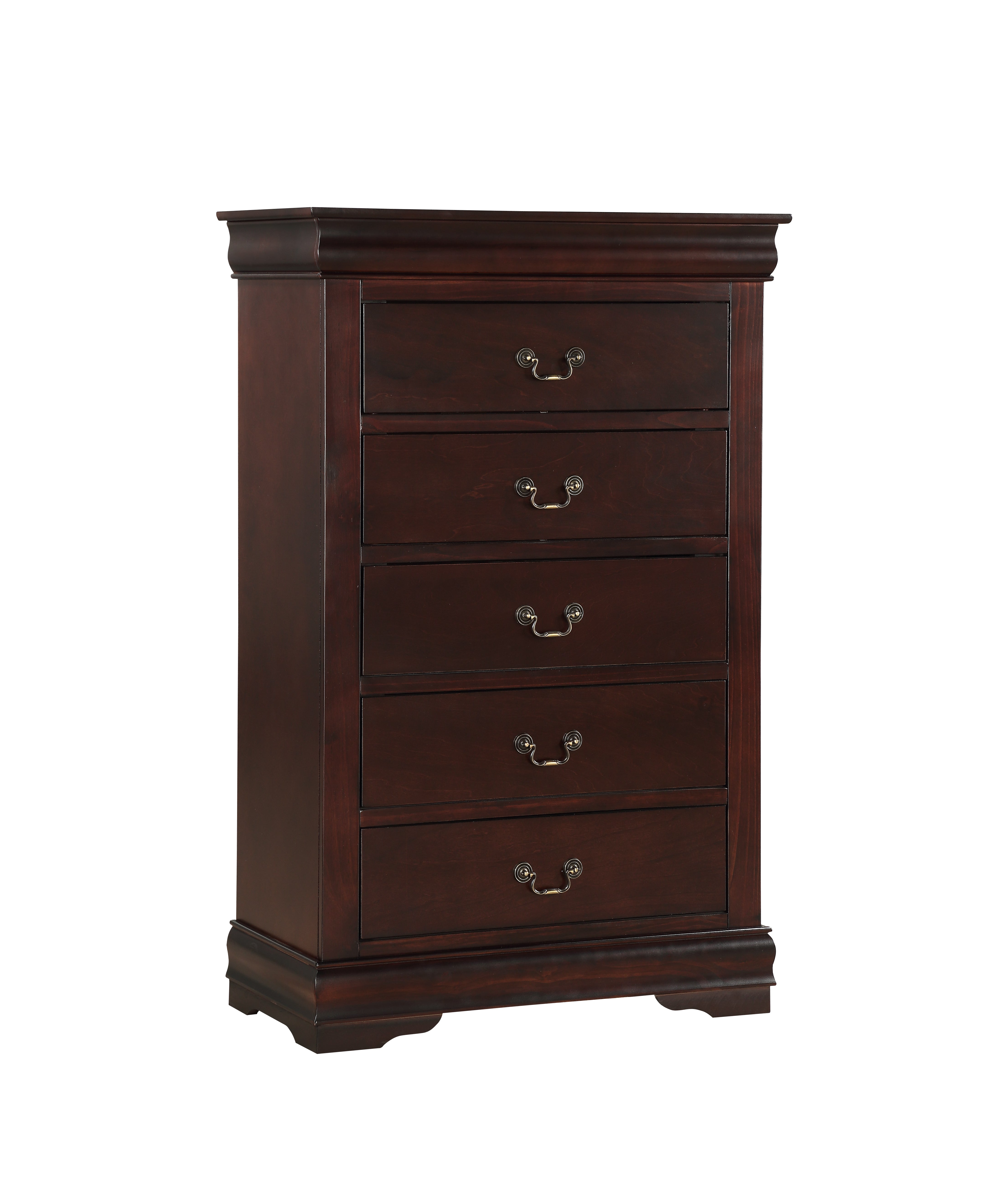 Louis Philip Cherry 5-Drawer Chest