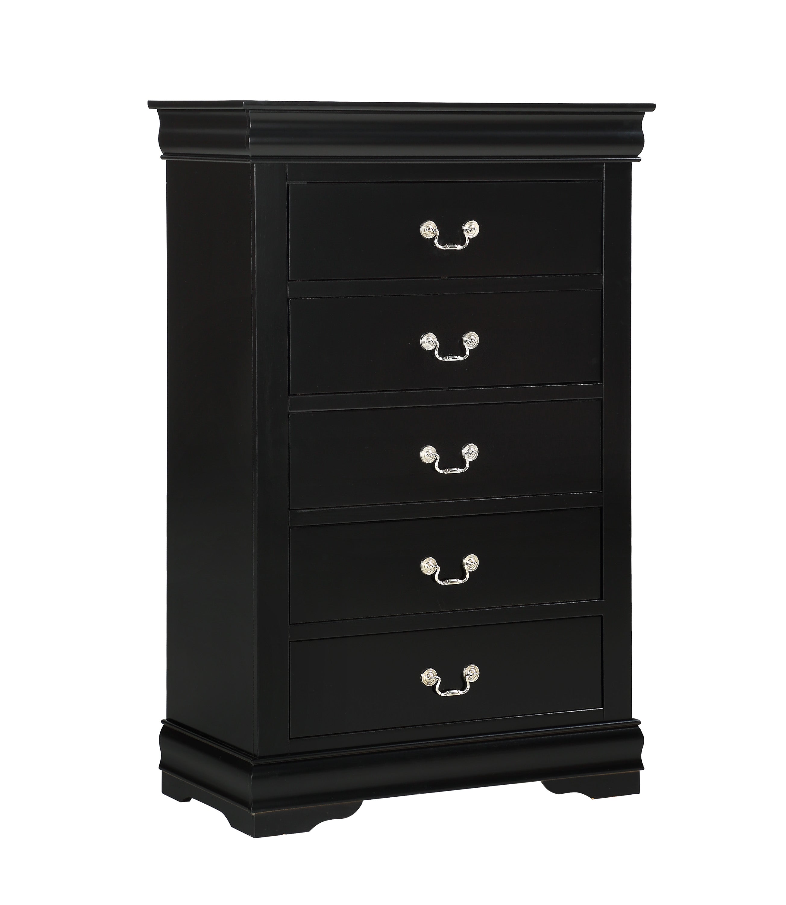 Louis Philip Black 5-Drawer Chest
