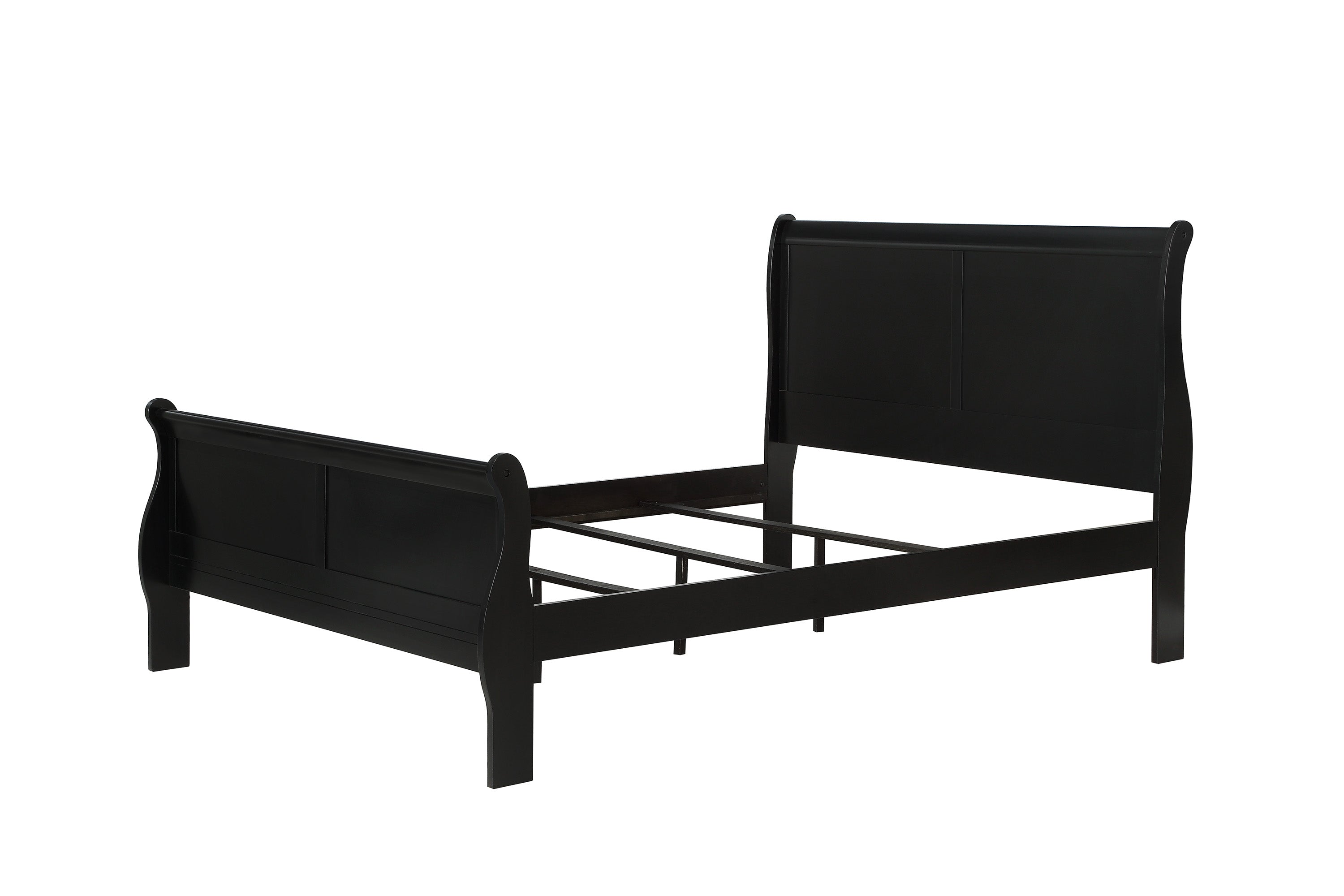 Louis Philip Black Sleigh Bed