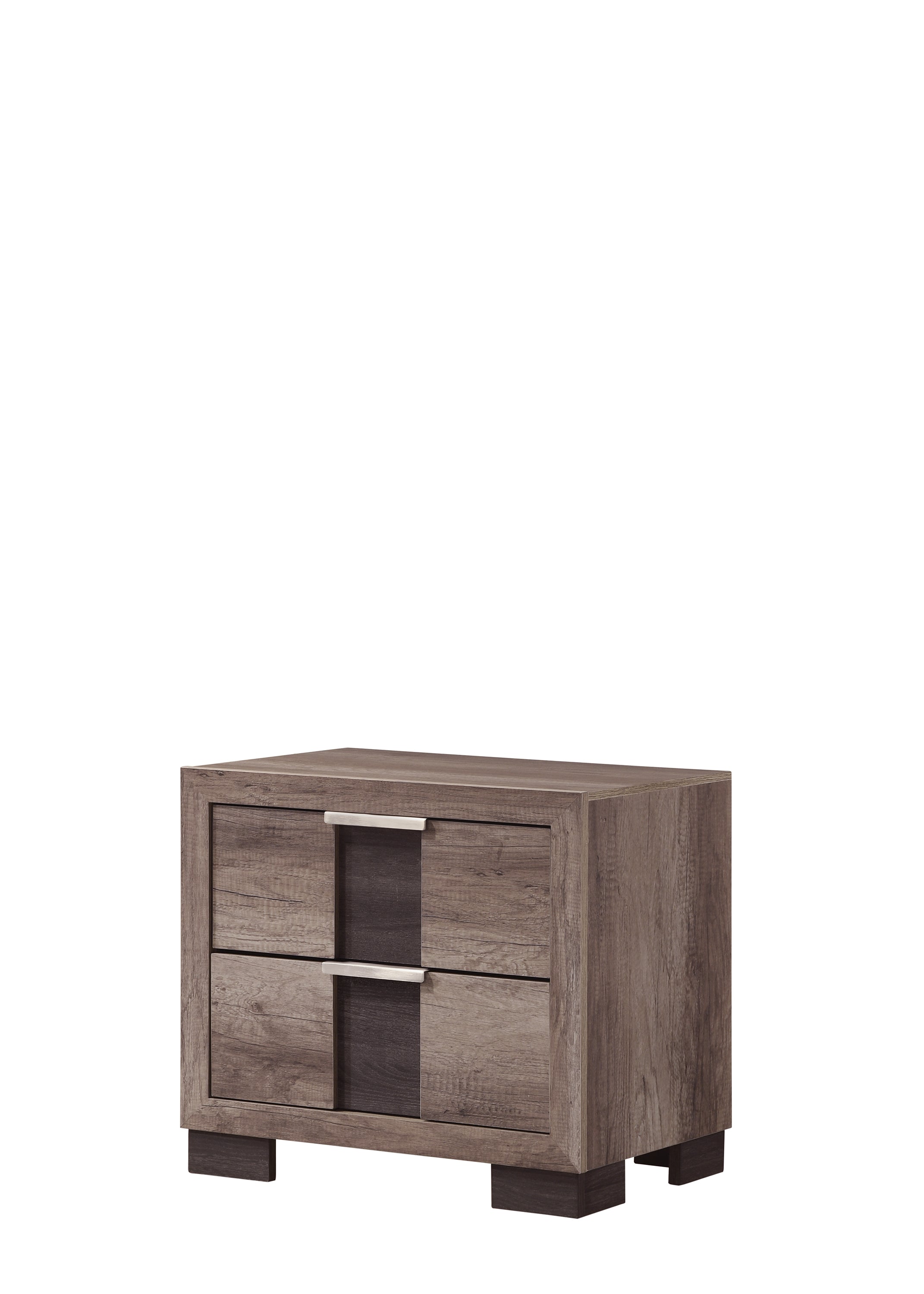 Rangley Gray and Brown 2-Drawer Nightstand