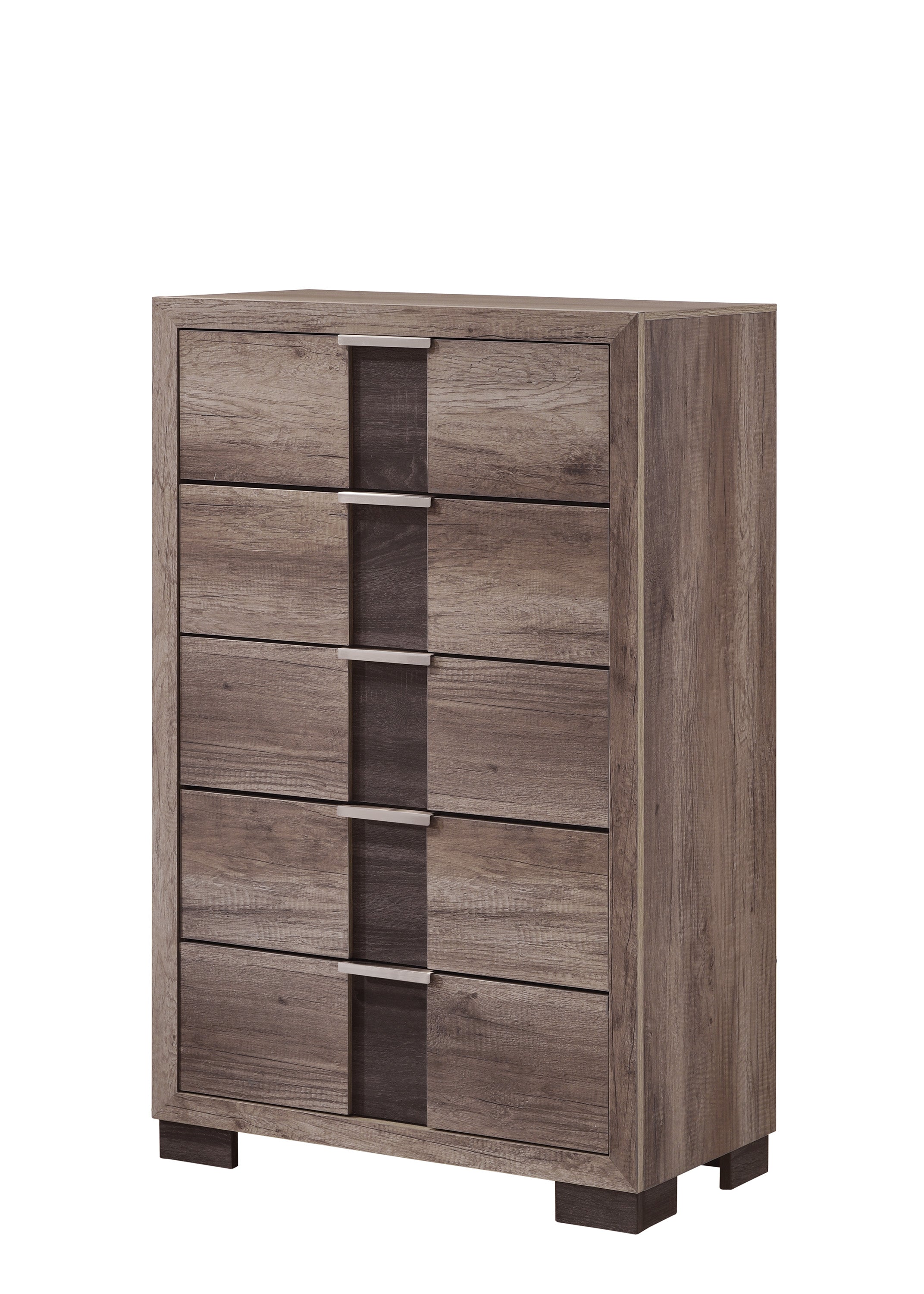 Rangley Gray and Brown 5-Drawer Chest