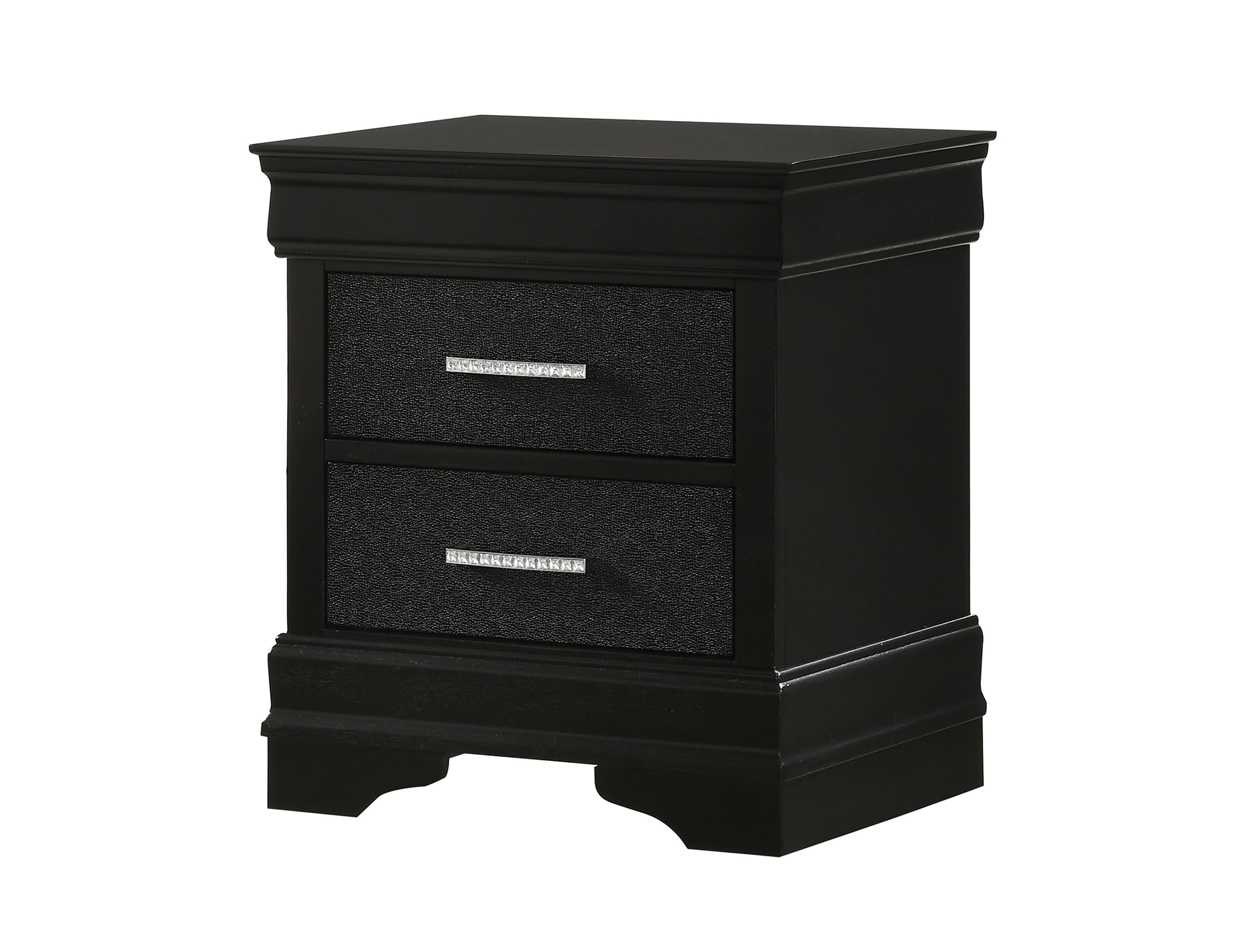 Amalia Black 2-Drawer Nightstand