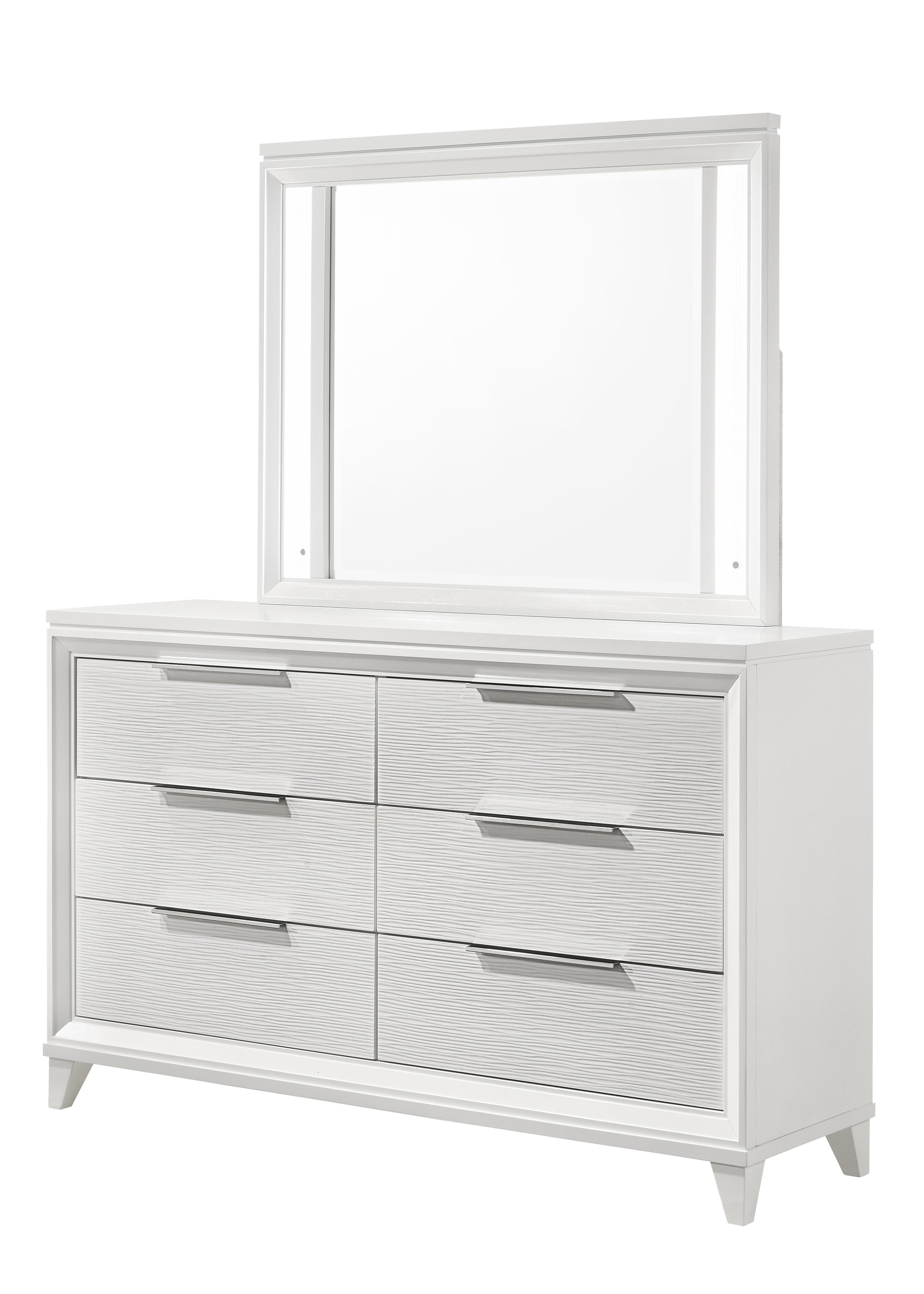 Cressida White 6-Drawer Dresser and Mirror
