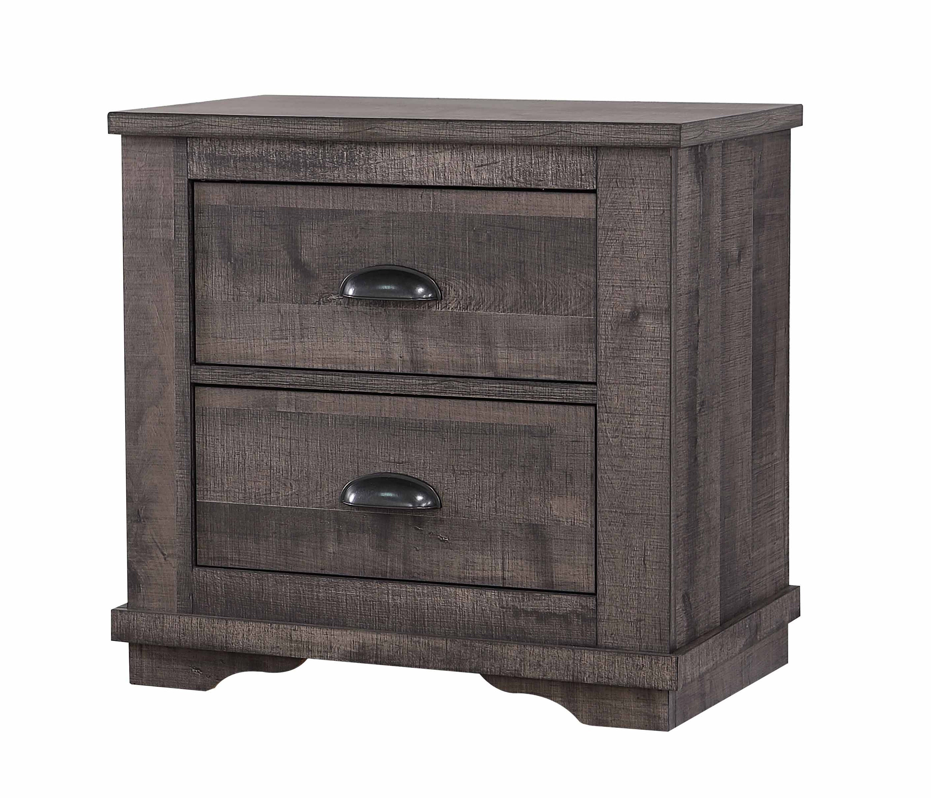 Coralee Gray 2-Drawer Nightstand