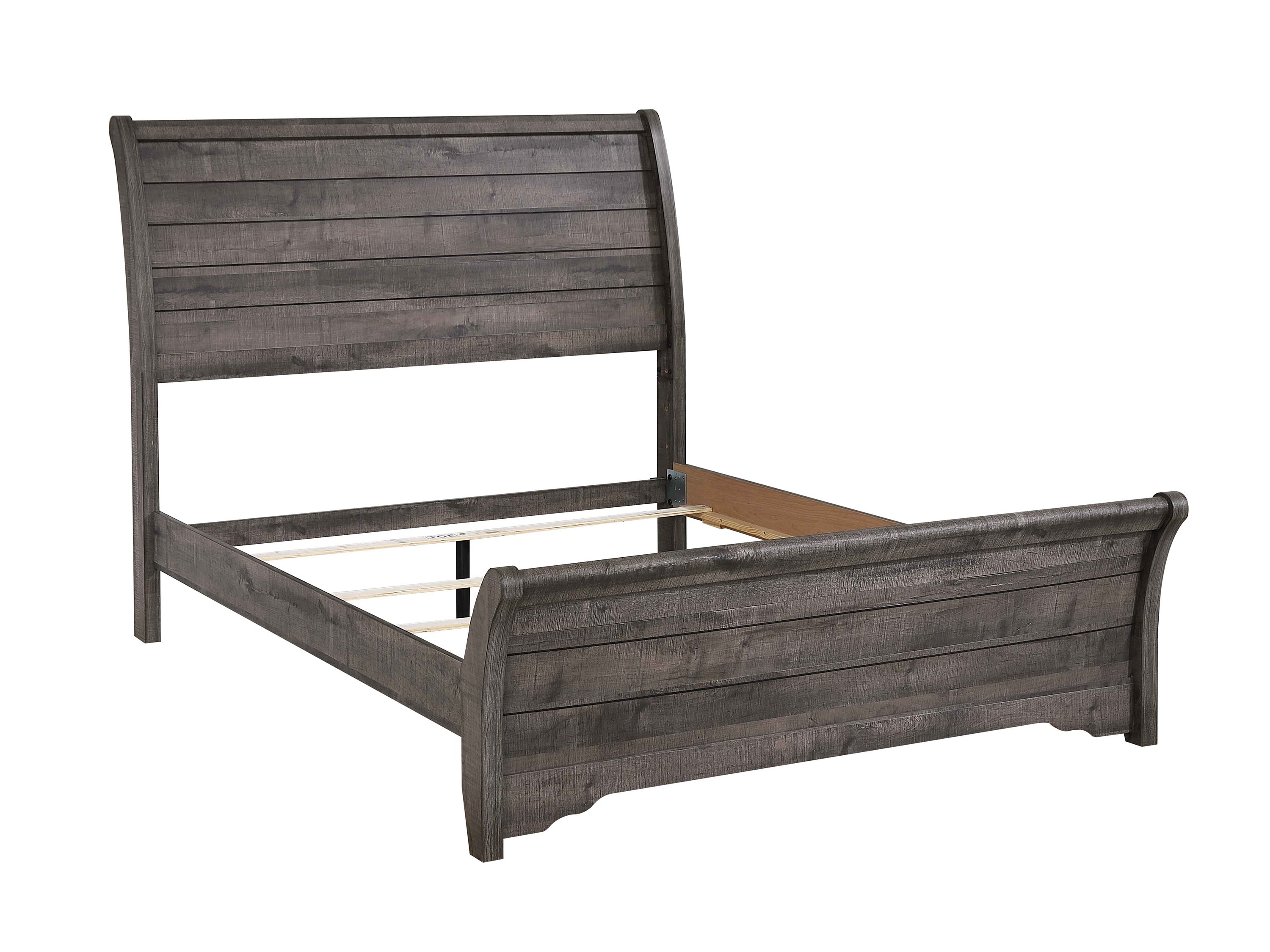 Coralee Gray Sleigh Bed