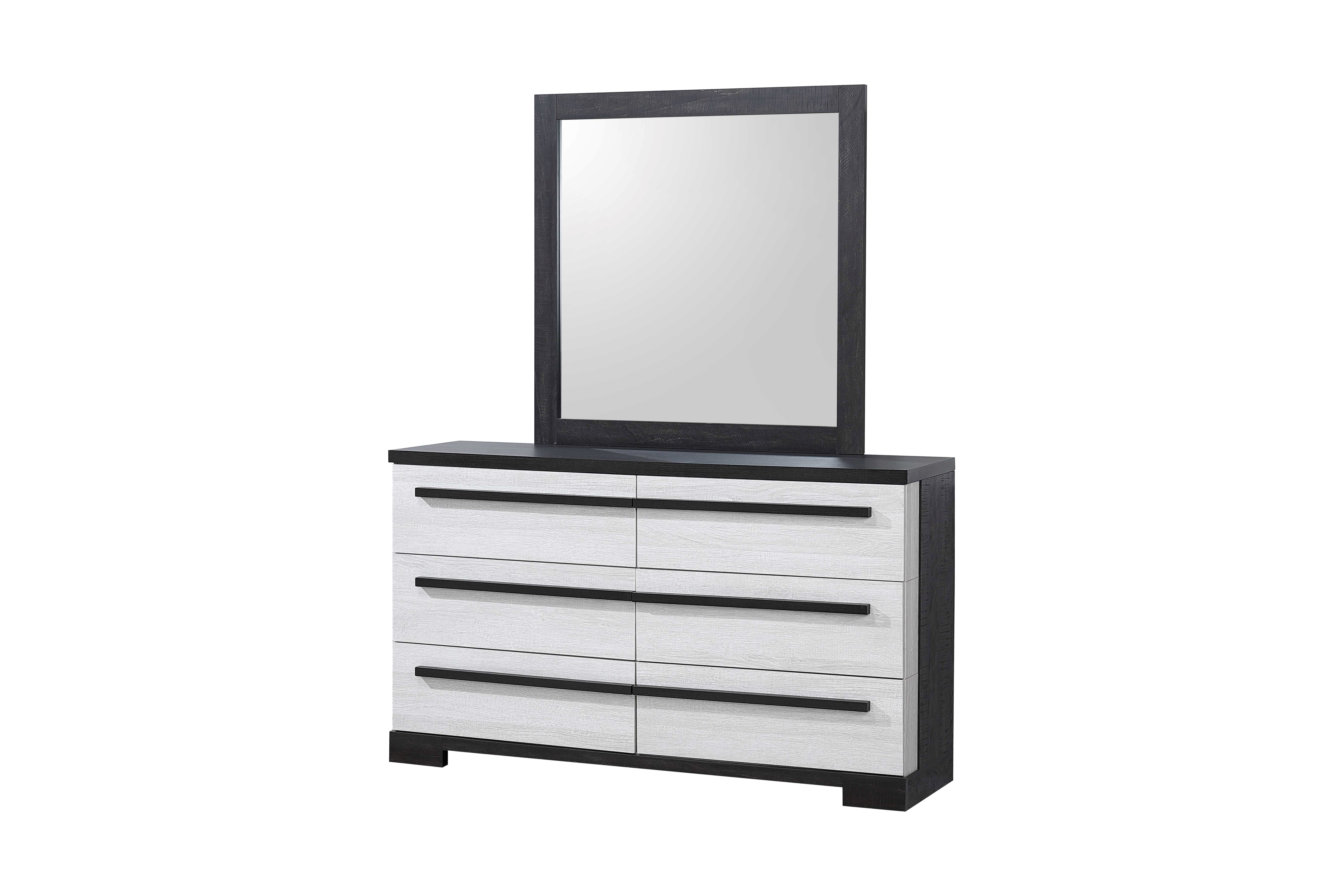 Remington Chalk and Ebony Dresser and Mirror