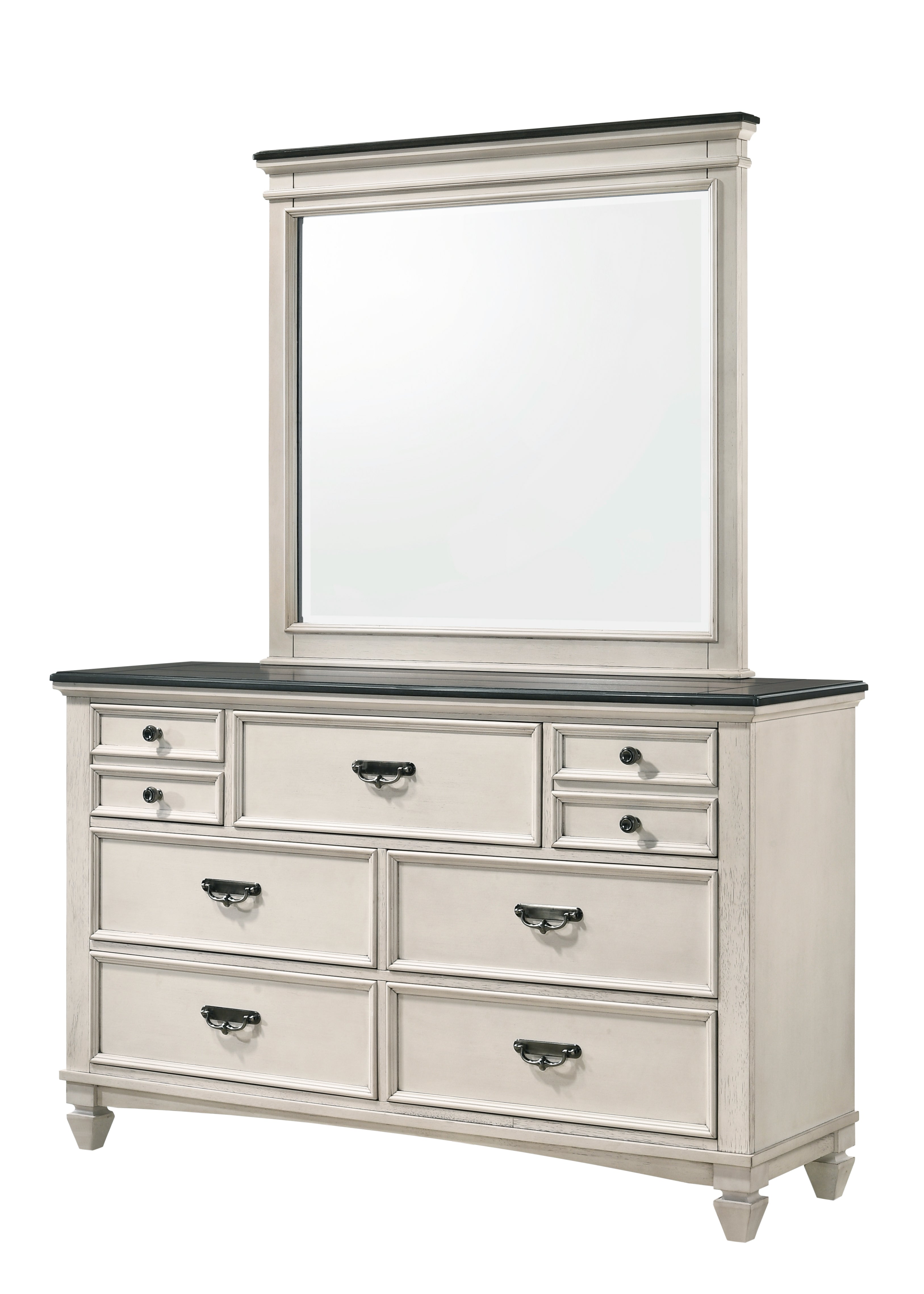 Sawyer Farmhouse White Dresser and Mirror