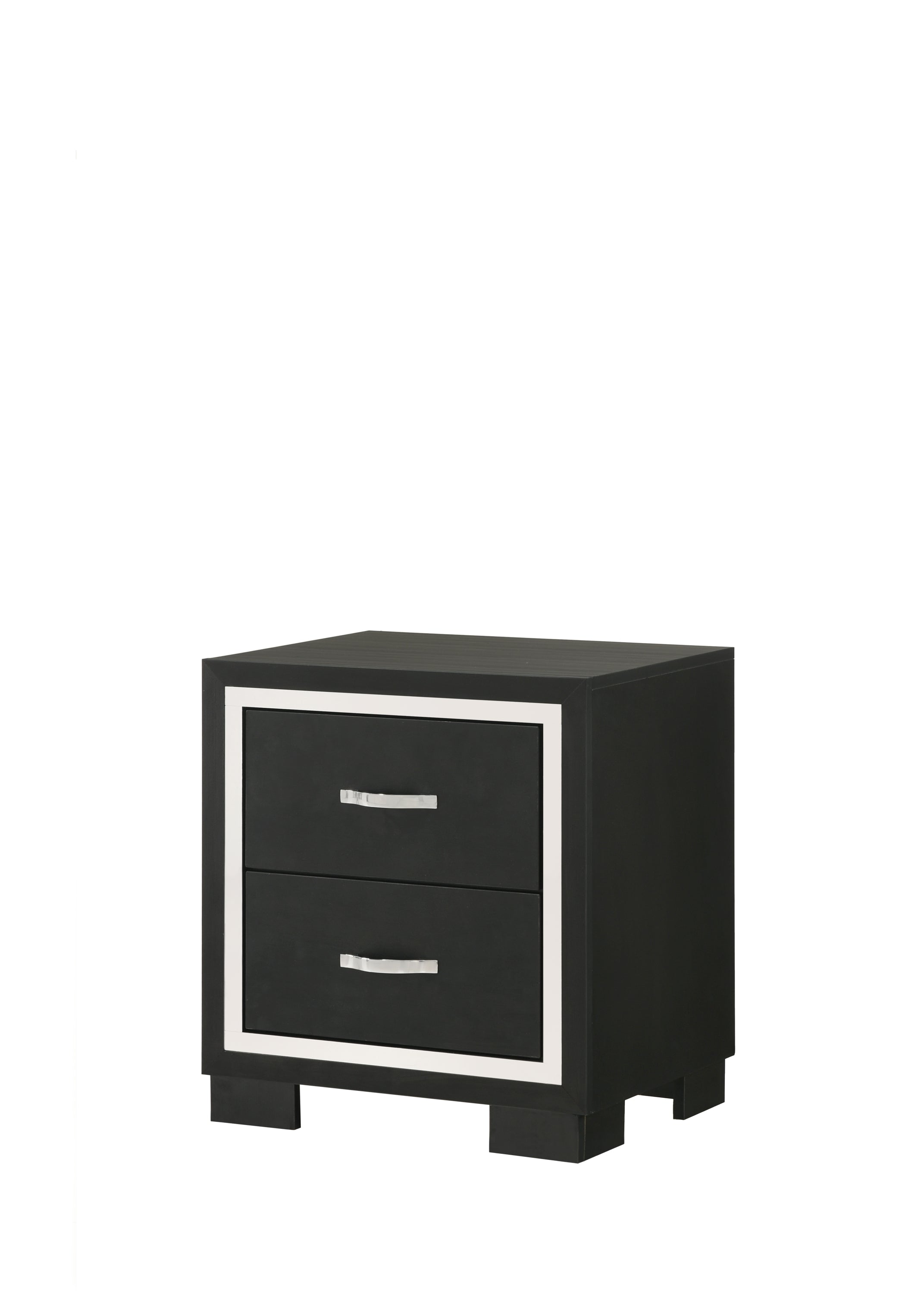 Gennro Black 2-Drawer Nightstand