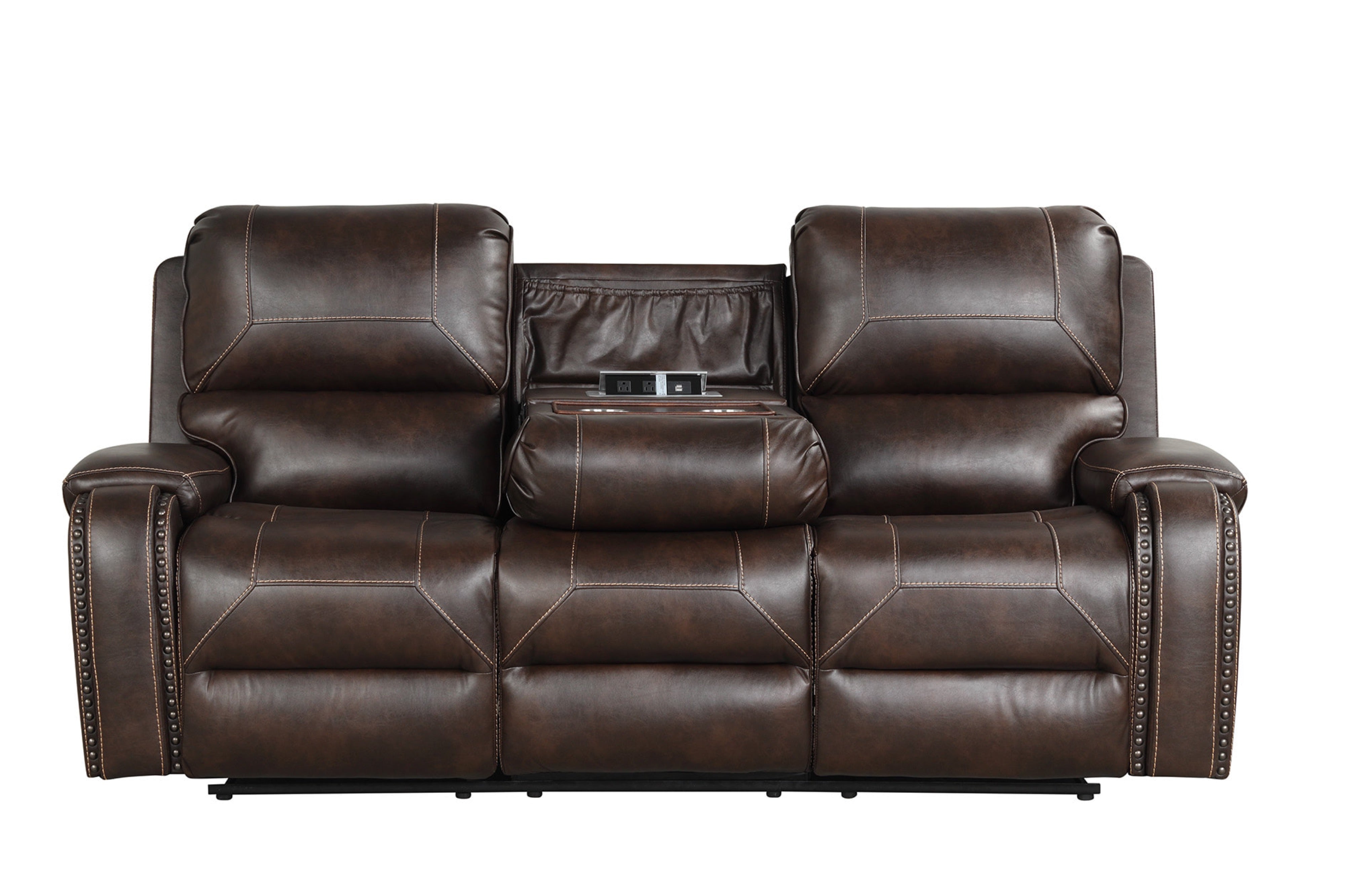 Titan Espresso Leather-Gel 3-Piece Reclining Set, view 2