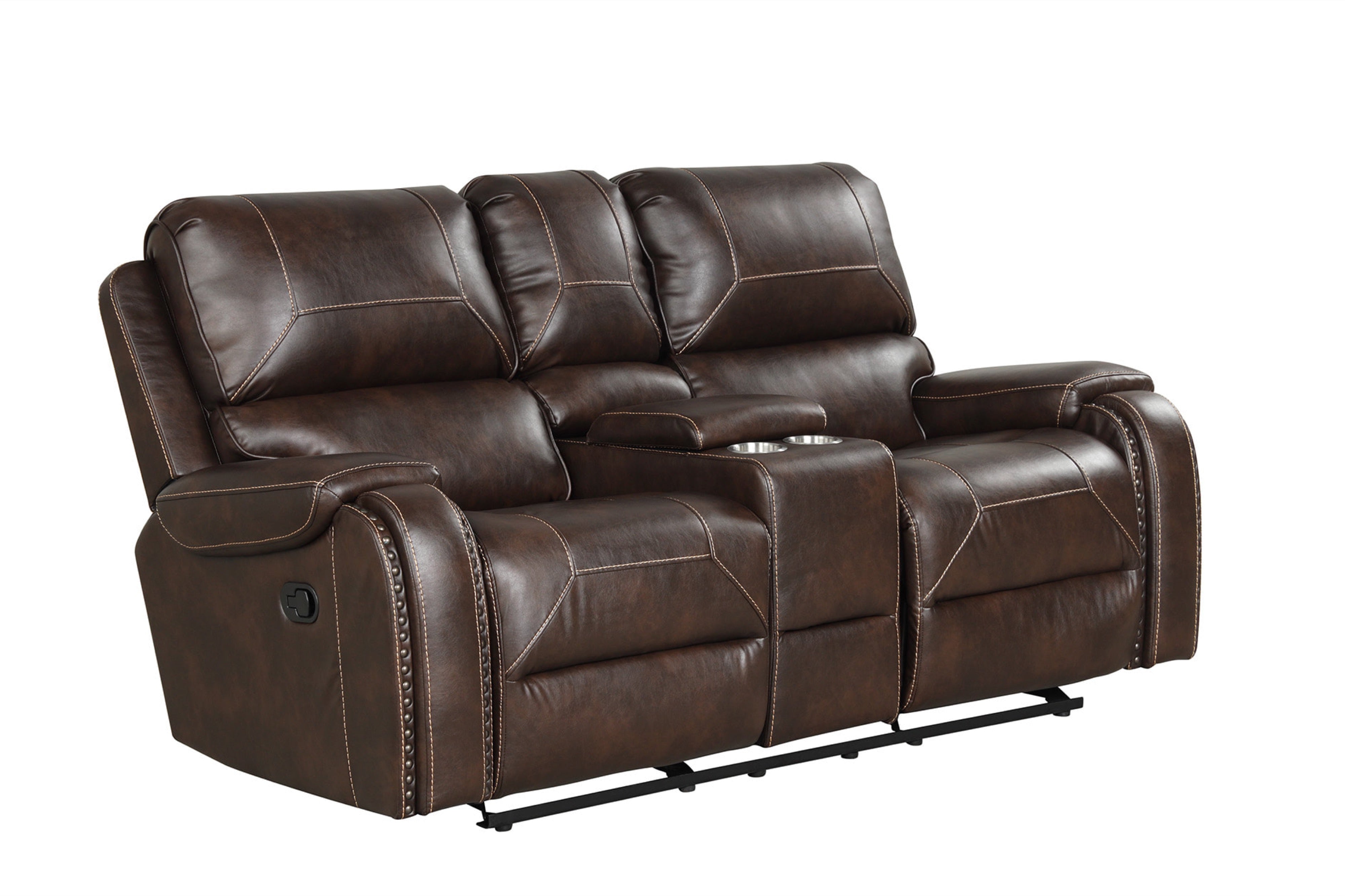 Titan Espresso Leather-Gel 3-Piece Reclining Set, view 3