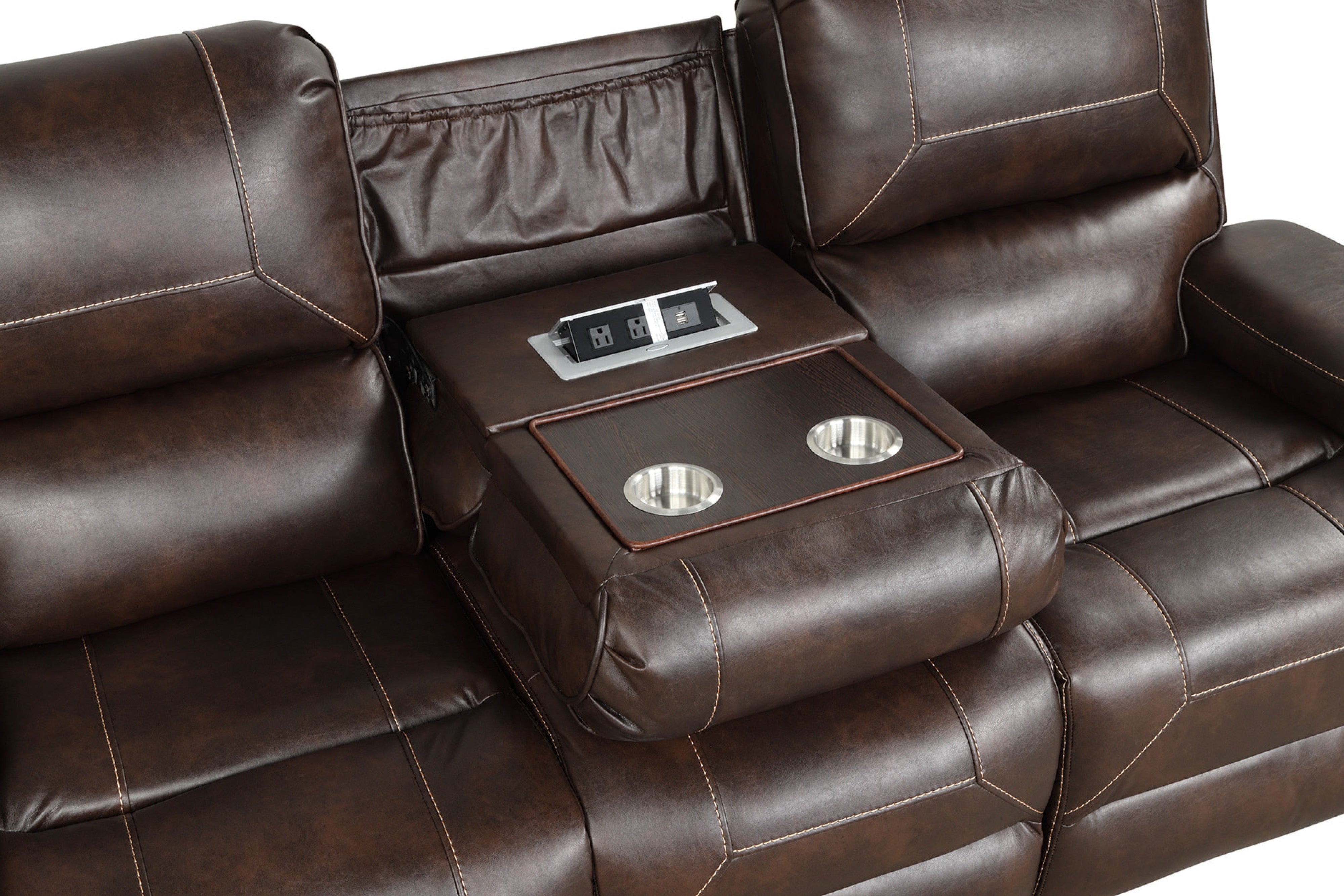 Titan Espresso Leather-Gel 3-Piece Reclining Set, view 5