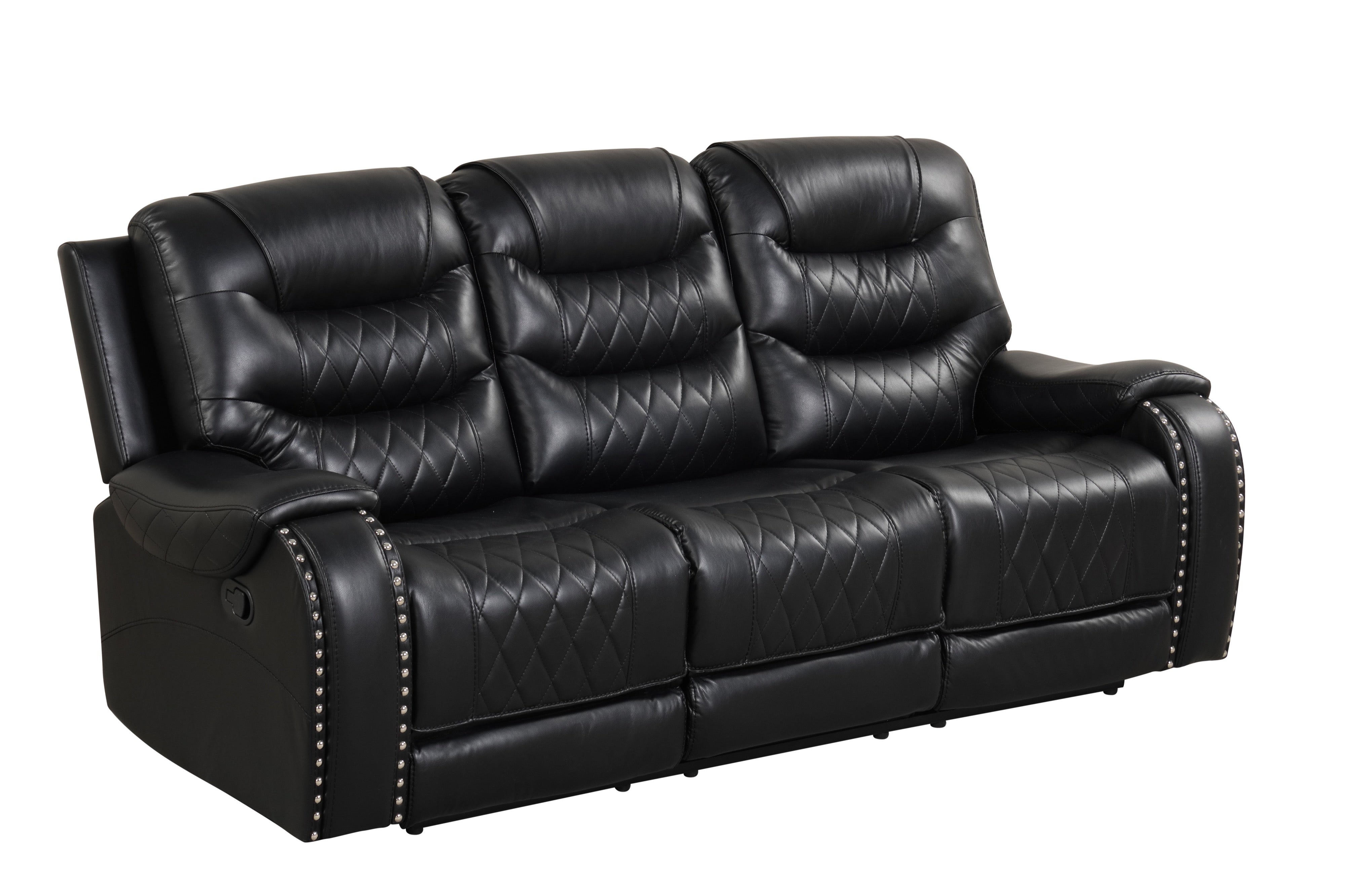 Ashley Black Leather-Gel Oversized 3-Piece Reclining Set, view 2