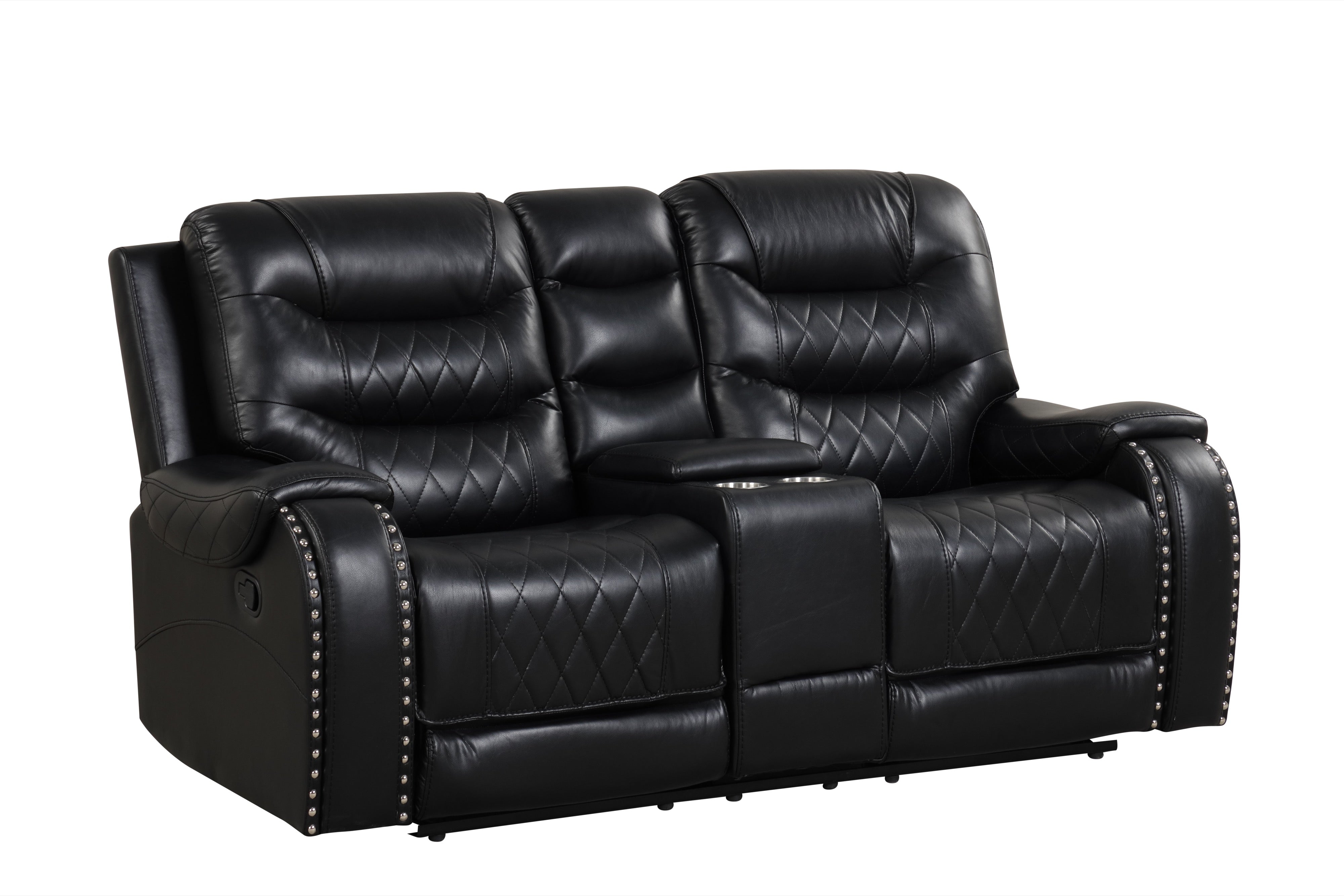 Ashley Black Leather-Gel Oversized 3-Piece Reclining Set, view 3