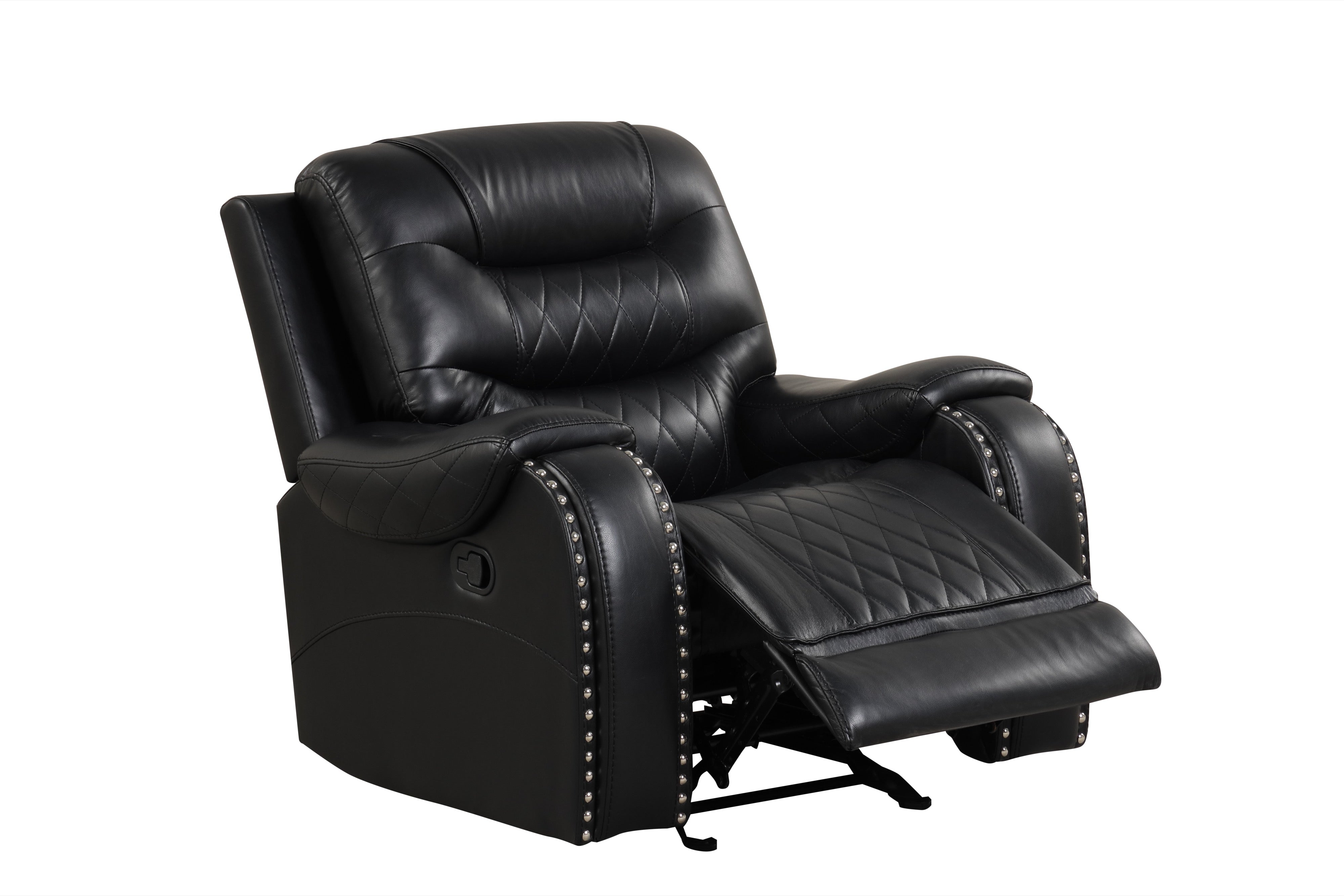 Ashley Black Leather-Gel Oversized 3-Piece Reclining Set, view 4