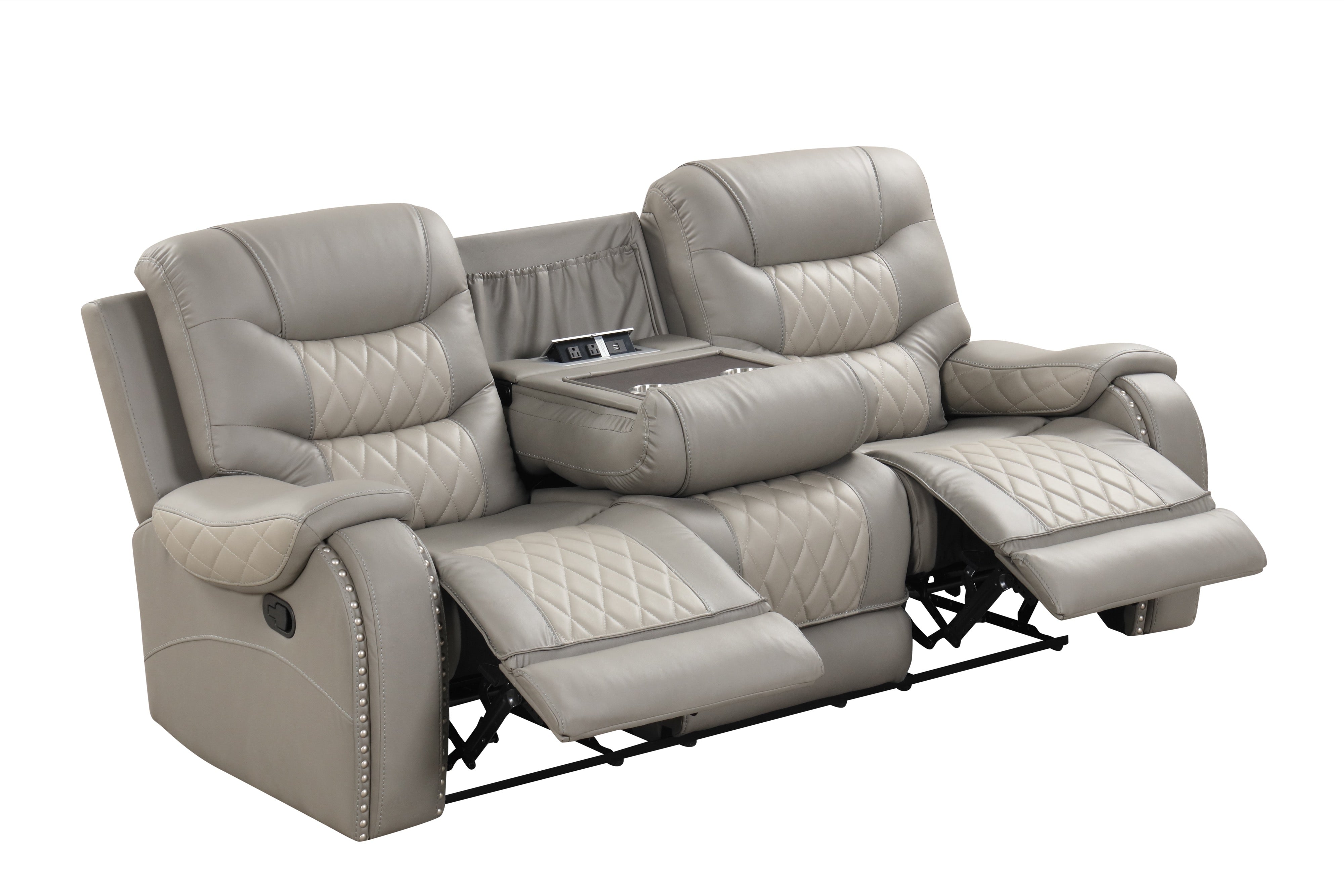 Ashley Light Gray Two-Tone Oversized 3-Piece Reclining Set, view 3