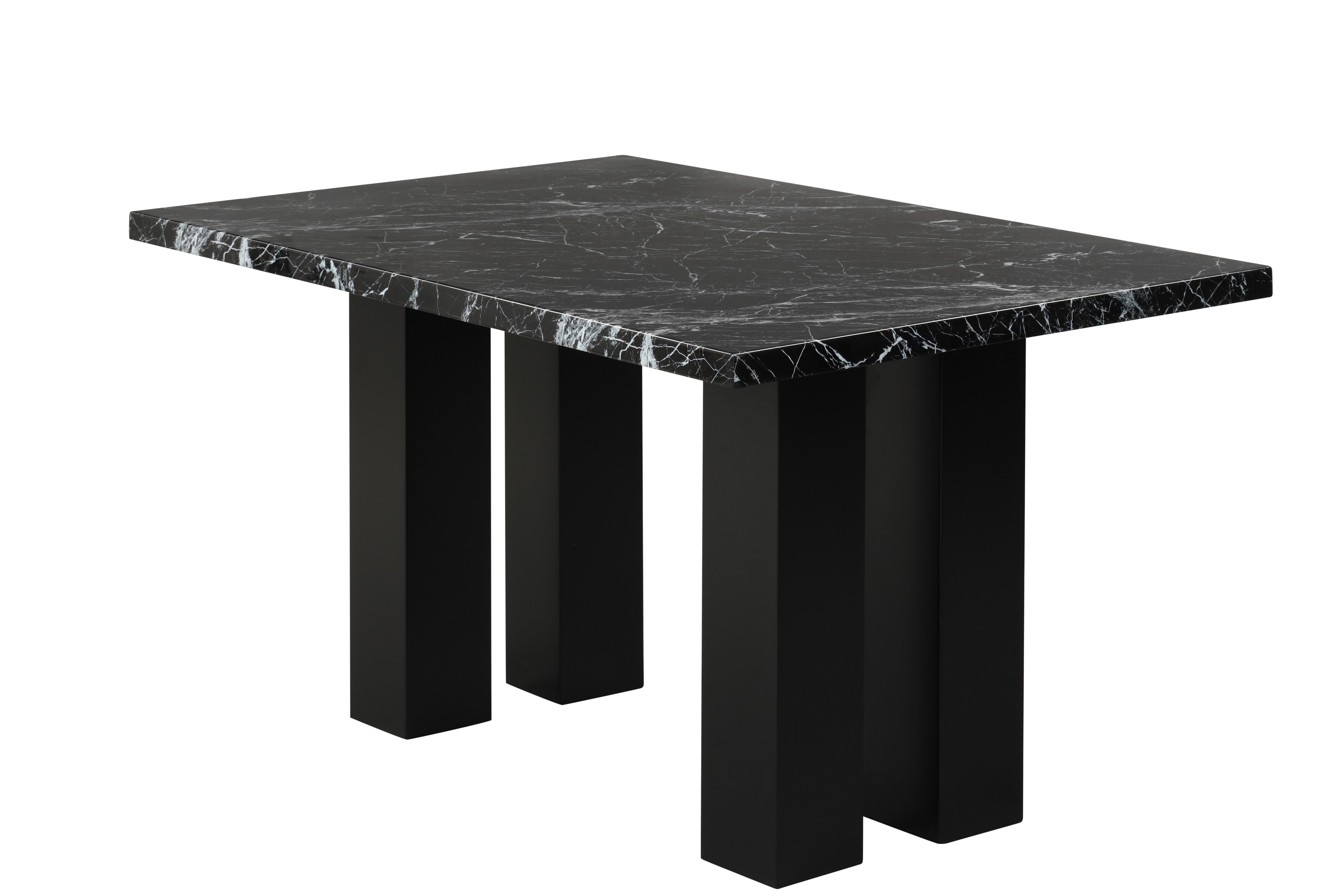 Onyx Velvet Marble-Look 7-Piece Counter Height Set, view 3