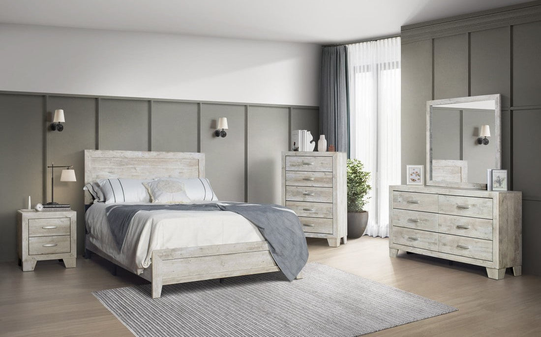 Weathered White 5-Piece Bedroom Set, view 2