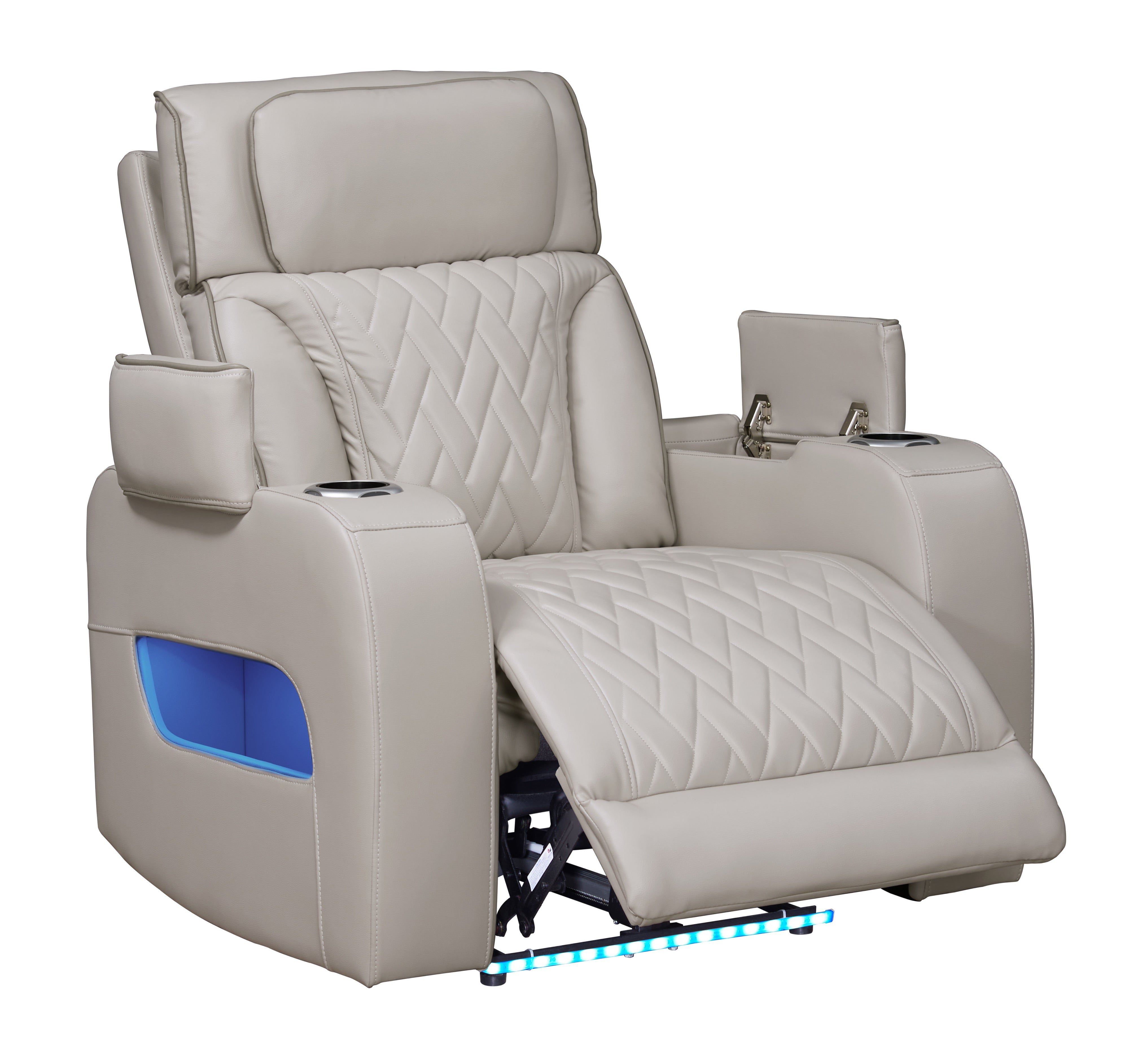 Dubai Sand Leather-Gel Power 3-Piece Reclining Set, view 5