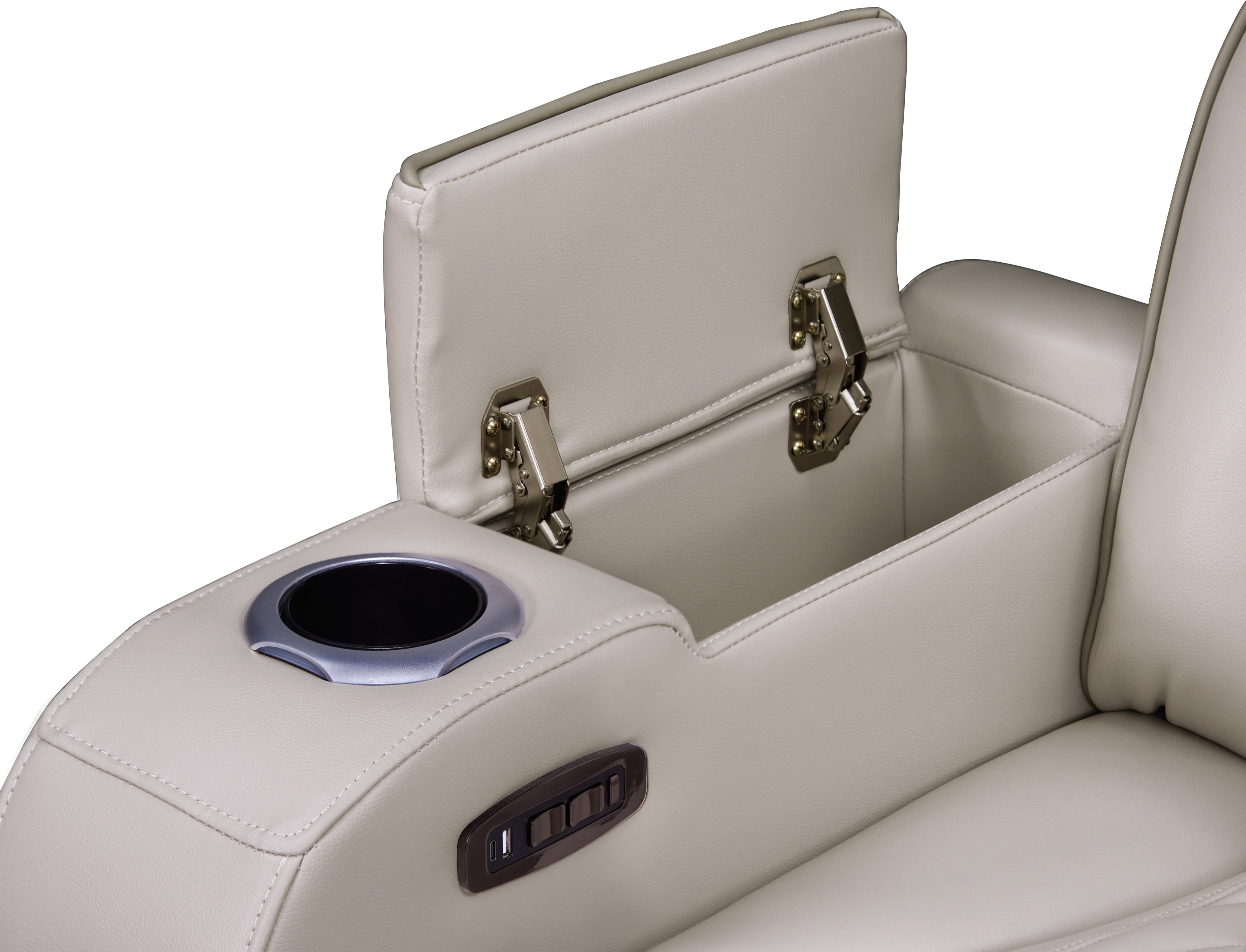 Dubai Sand Leather-Gel Power 3-Piece Reclining Set, view 7