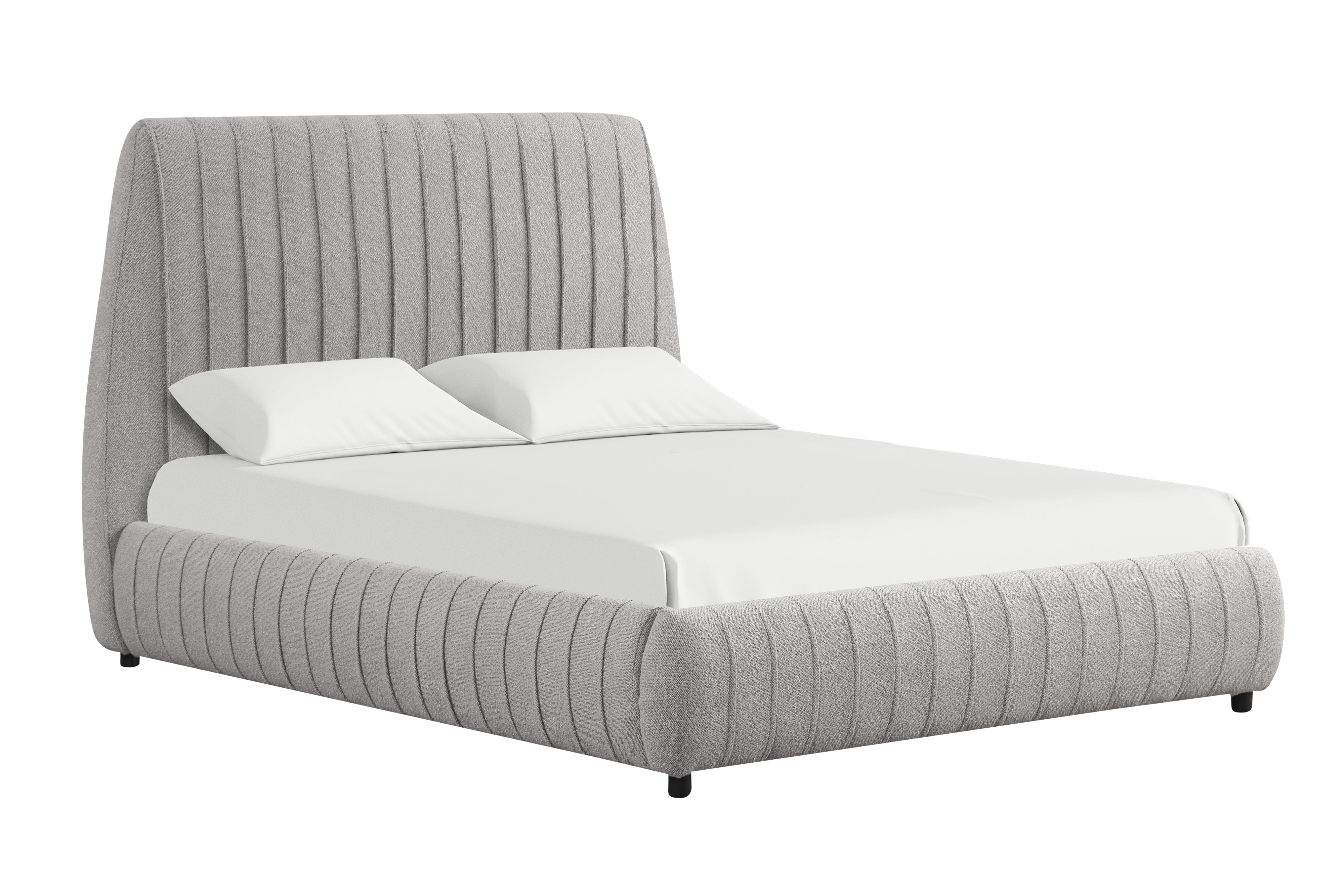 Oasis Gray Boucle Platform Bed, view 2