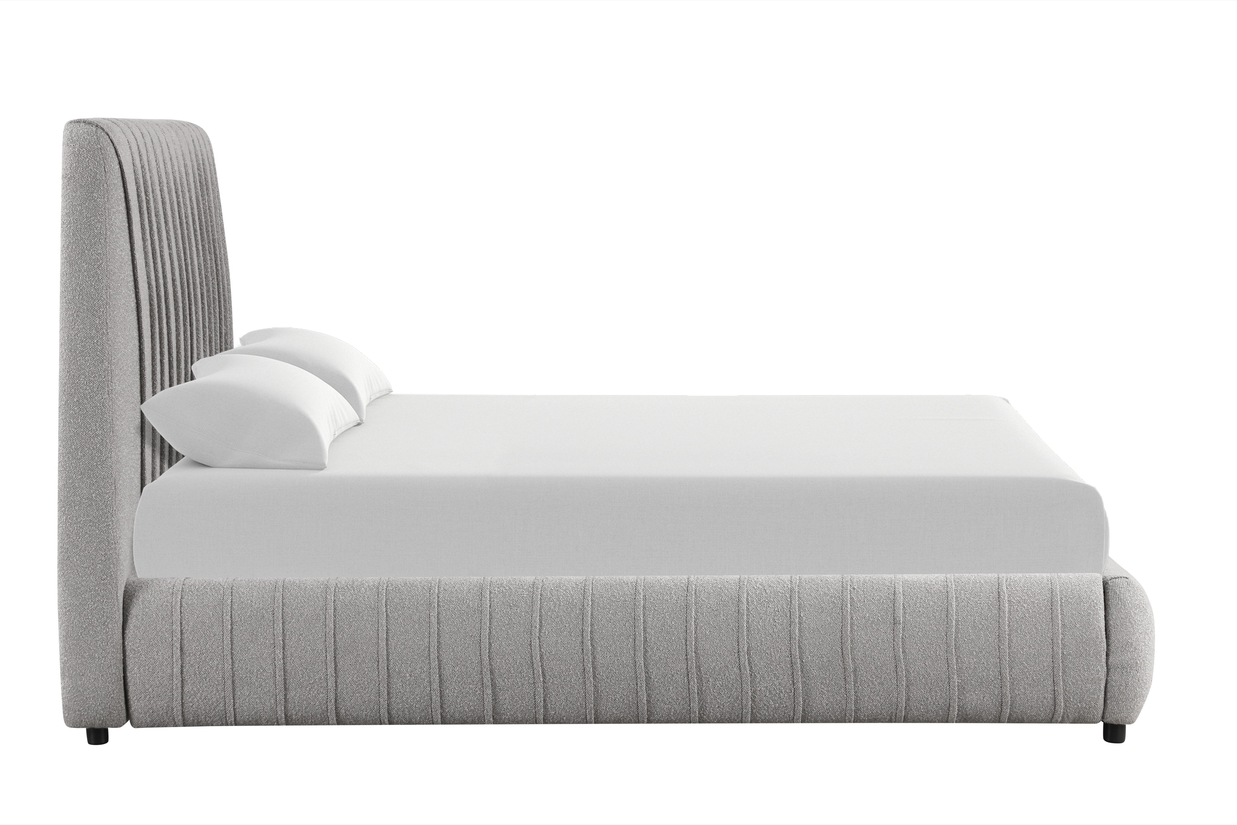 Oasis Gray Boucle Platform Bed, view 3