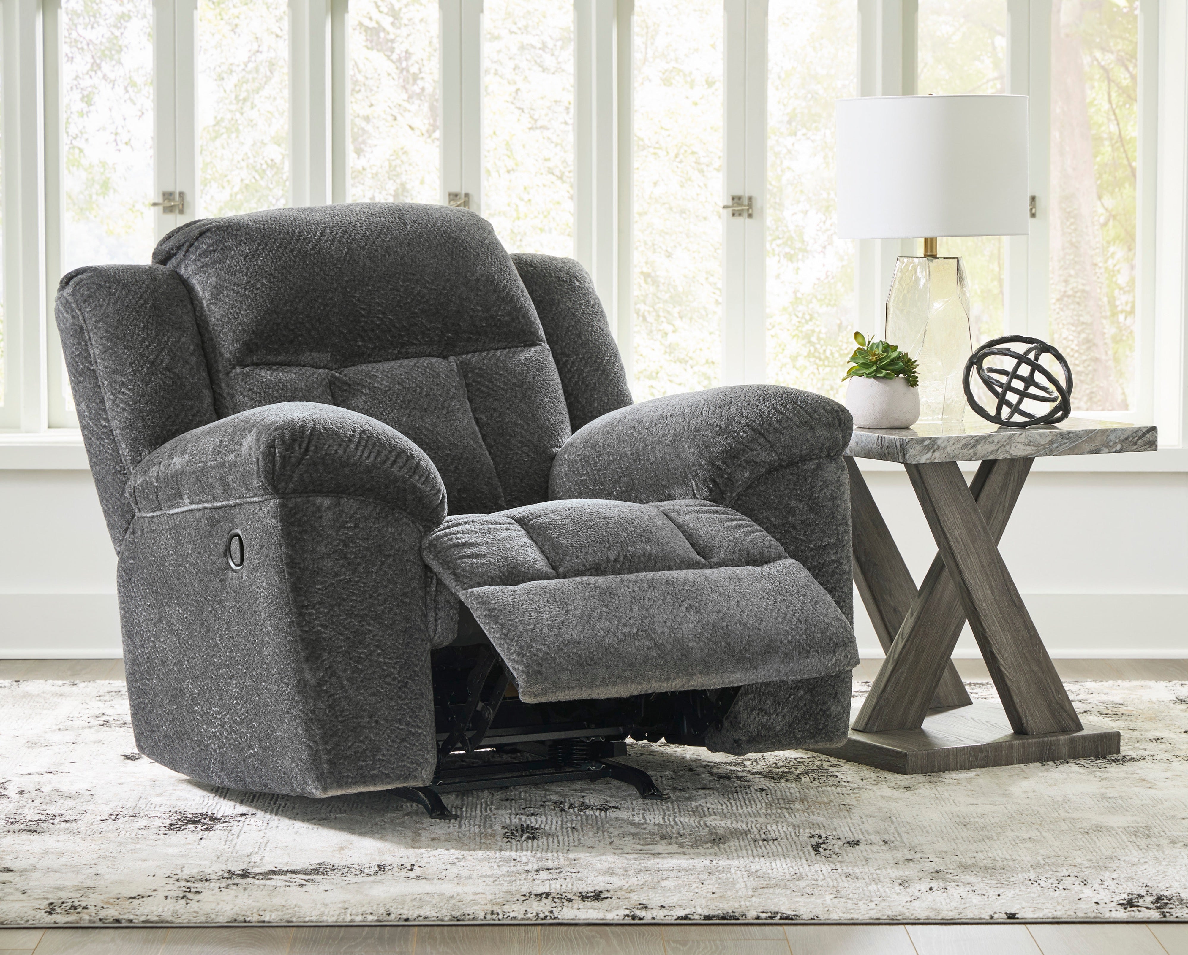 Ashley Graphite Reclining Sofa & Loveseat Set, view 3