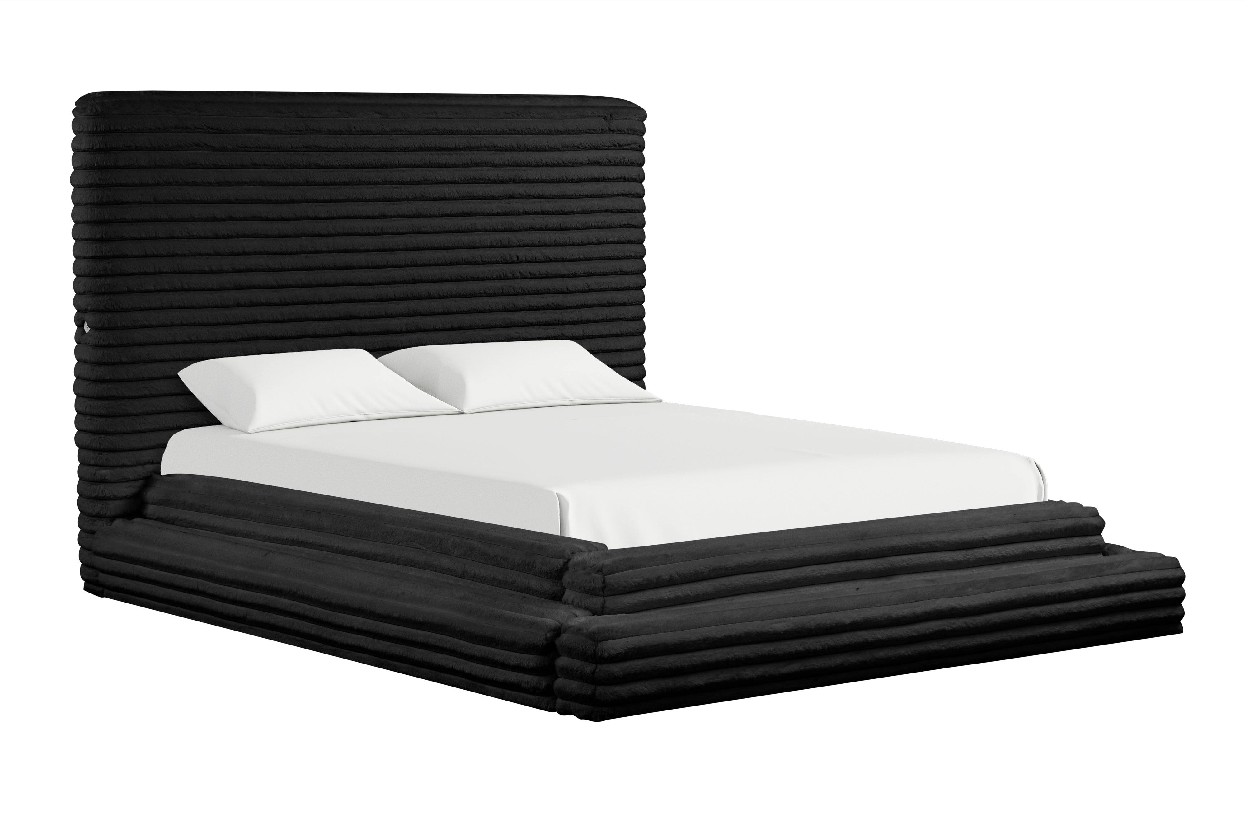 Mariah Black Platform Bed with USB Charging, view 2