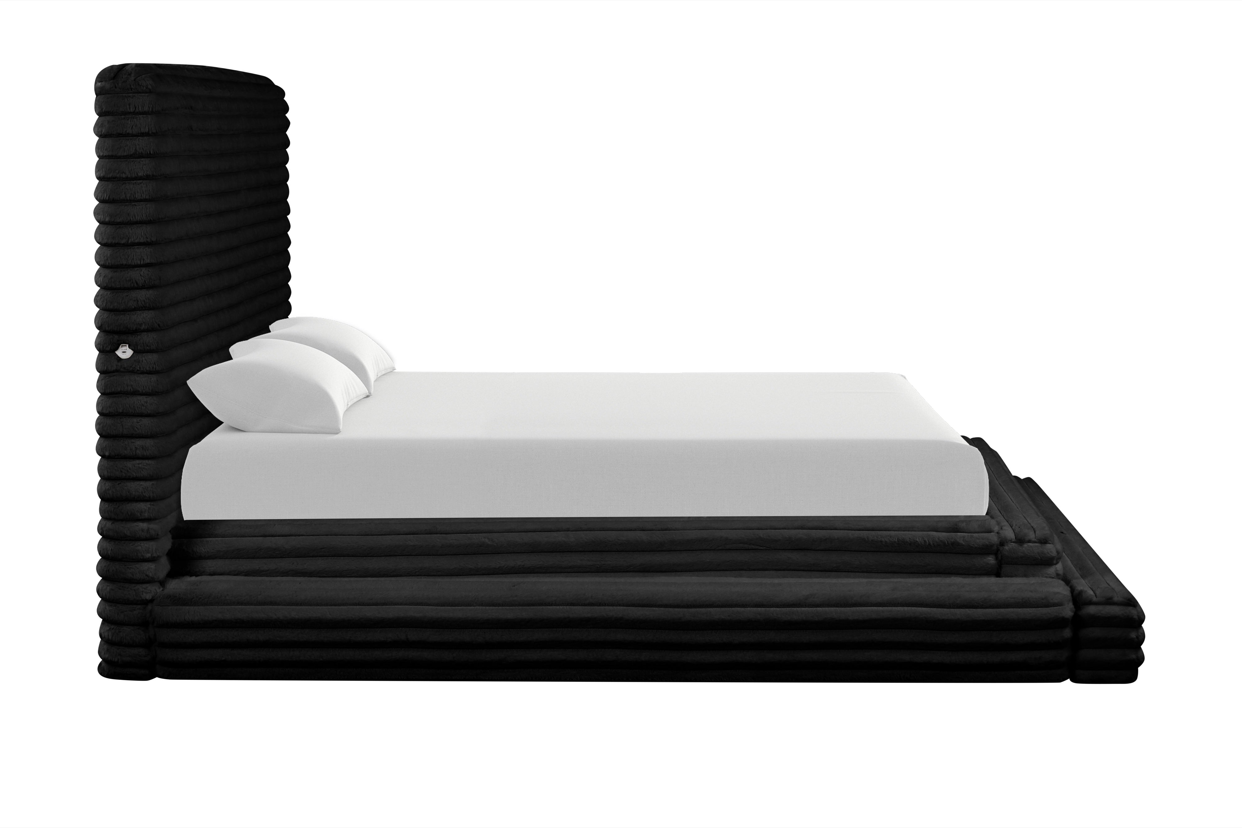 Mariah Black Platform Bed with USB Charging, view 3