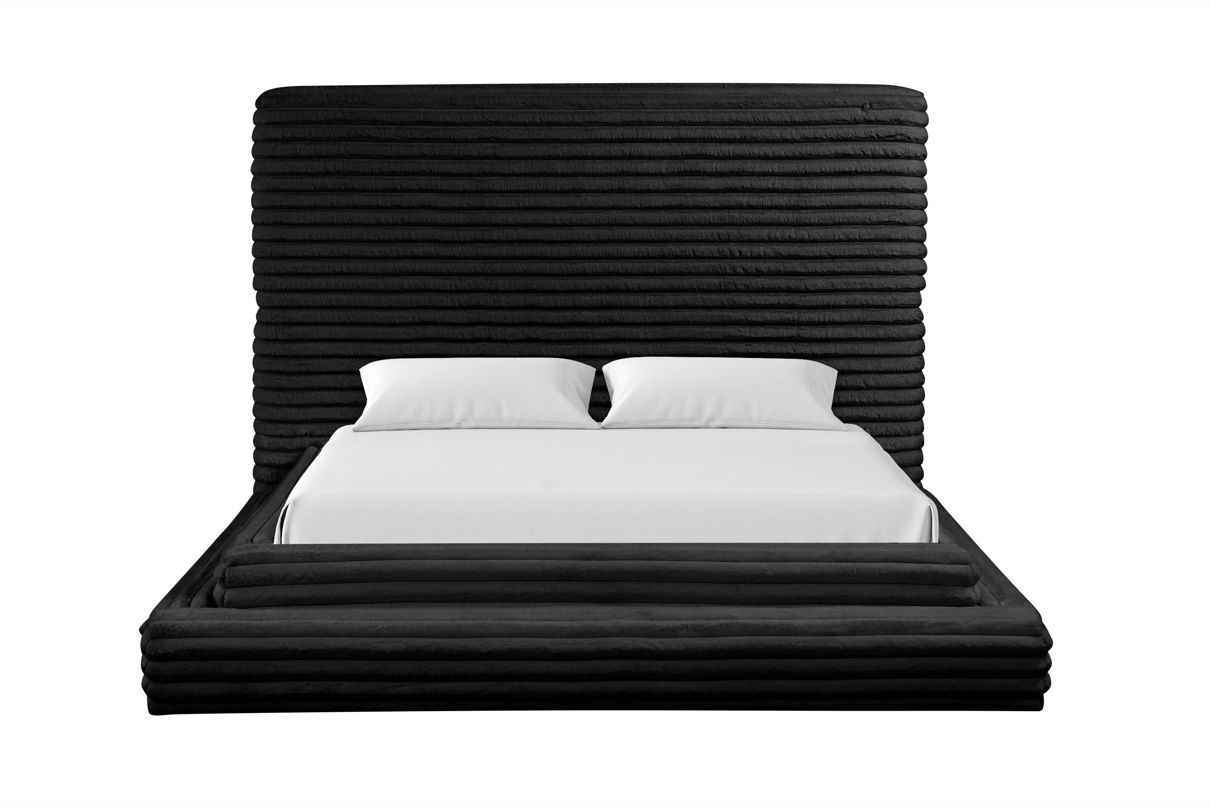 Mariah Black Platform Bed with USB Charging, view 4